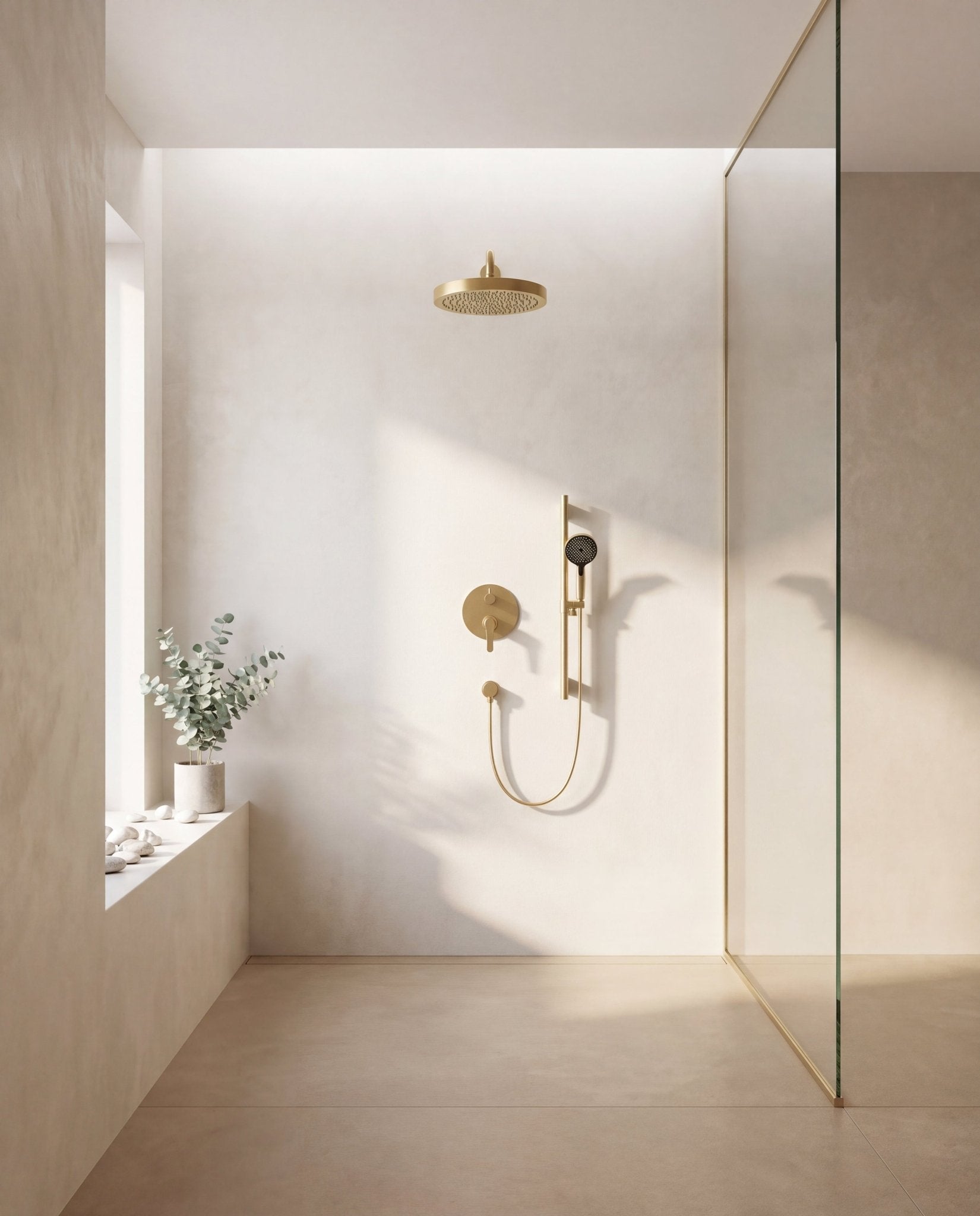 12" Rain Head & Hand Shower - Pressure Balance Shower System (Trim Kit) - ShowerGun Metal