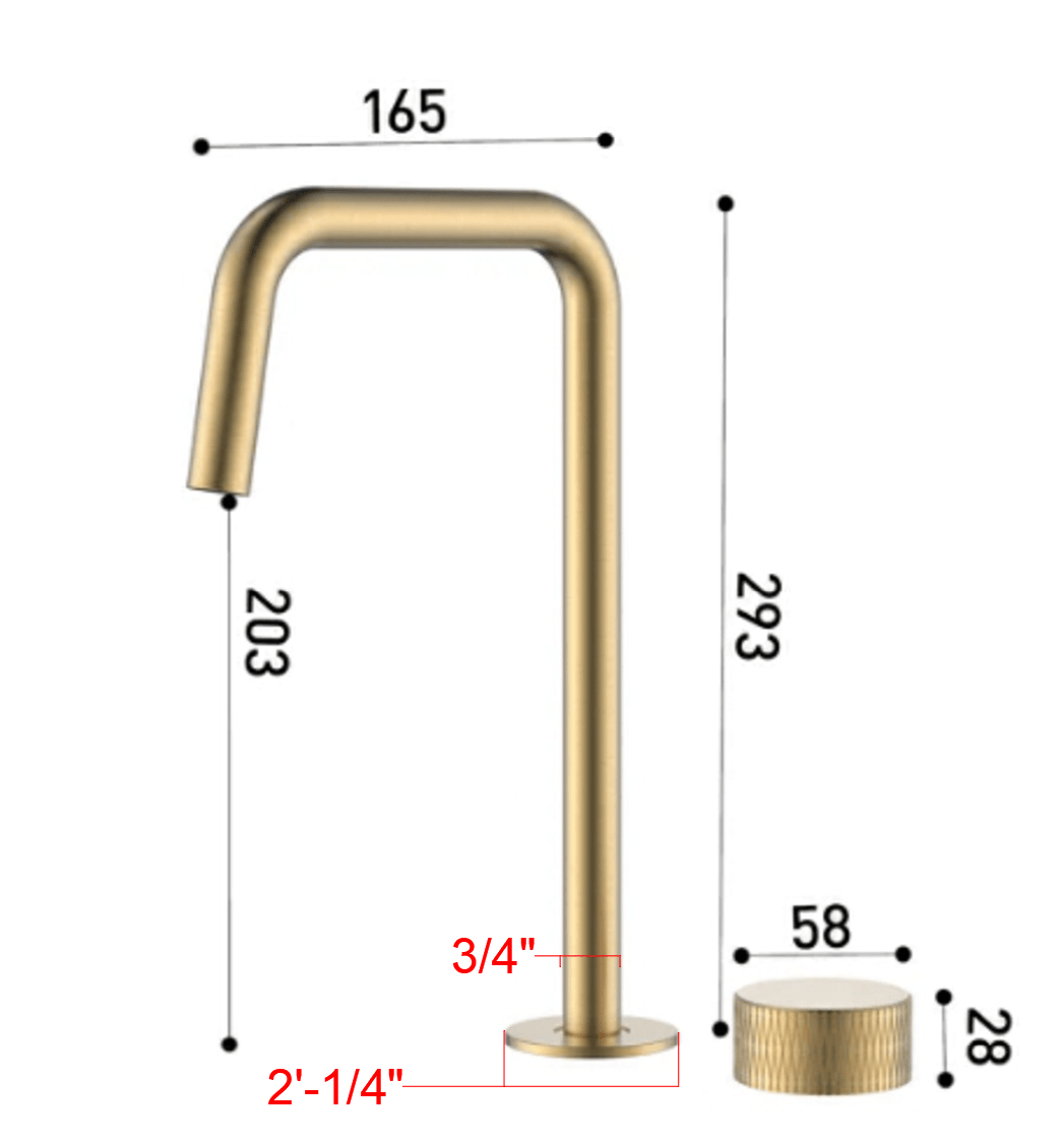 2 - piece Vessel Sink Bathroom Faucet - N12500 - FaucetBrushed Gold NeoNova Decor