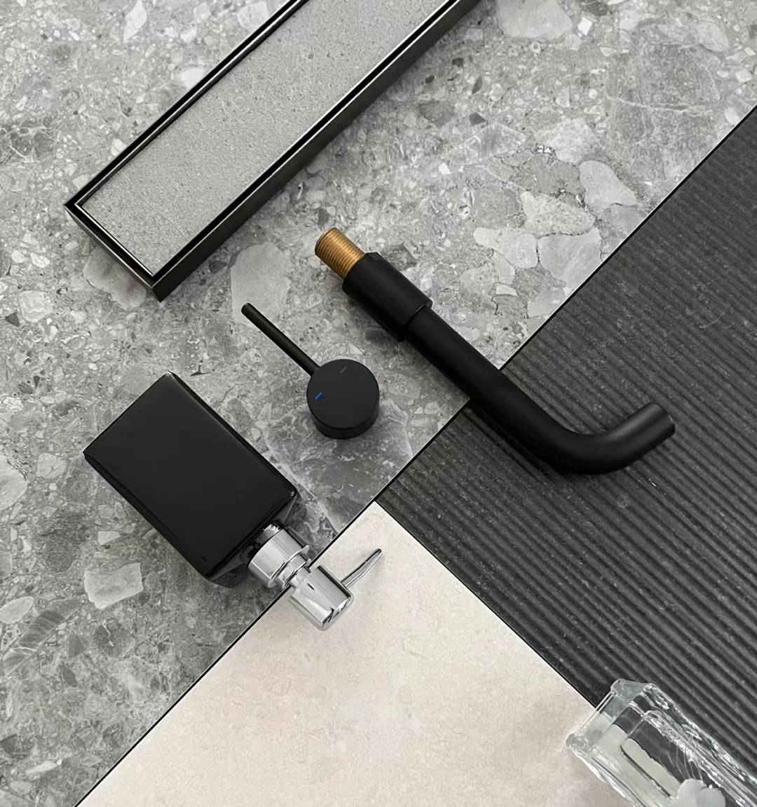 24" x 24" grey wall or floor tile - Box of 4 tiles for 16 sq. ft - NeoNova Decor