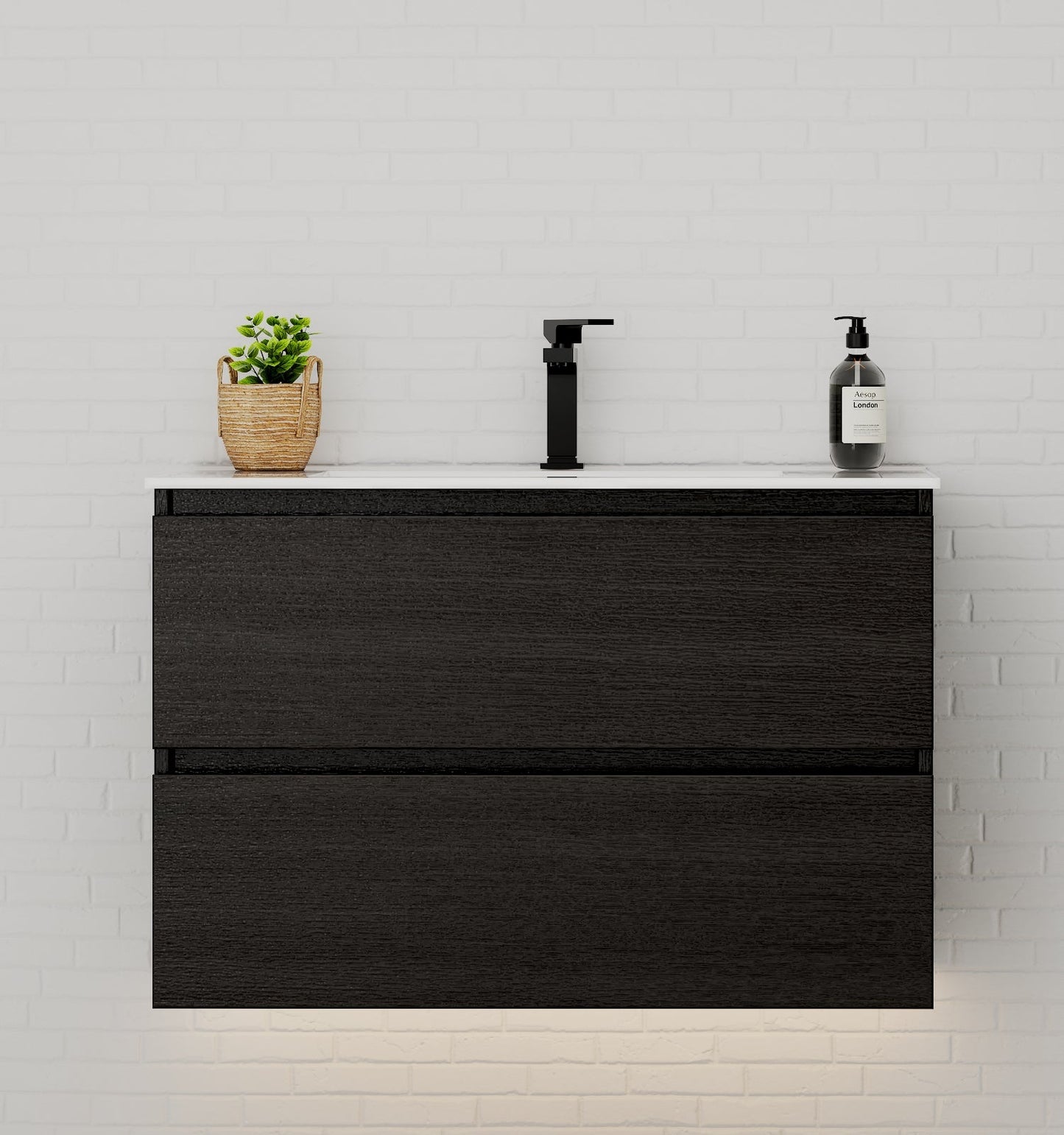 24"/30" Black Bathroom Vanity Sink Wall Mounted Cabinet Vanity - Vanity30" NeoNova Decor