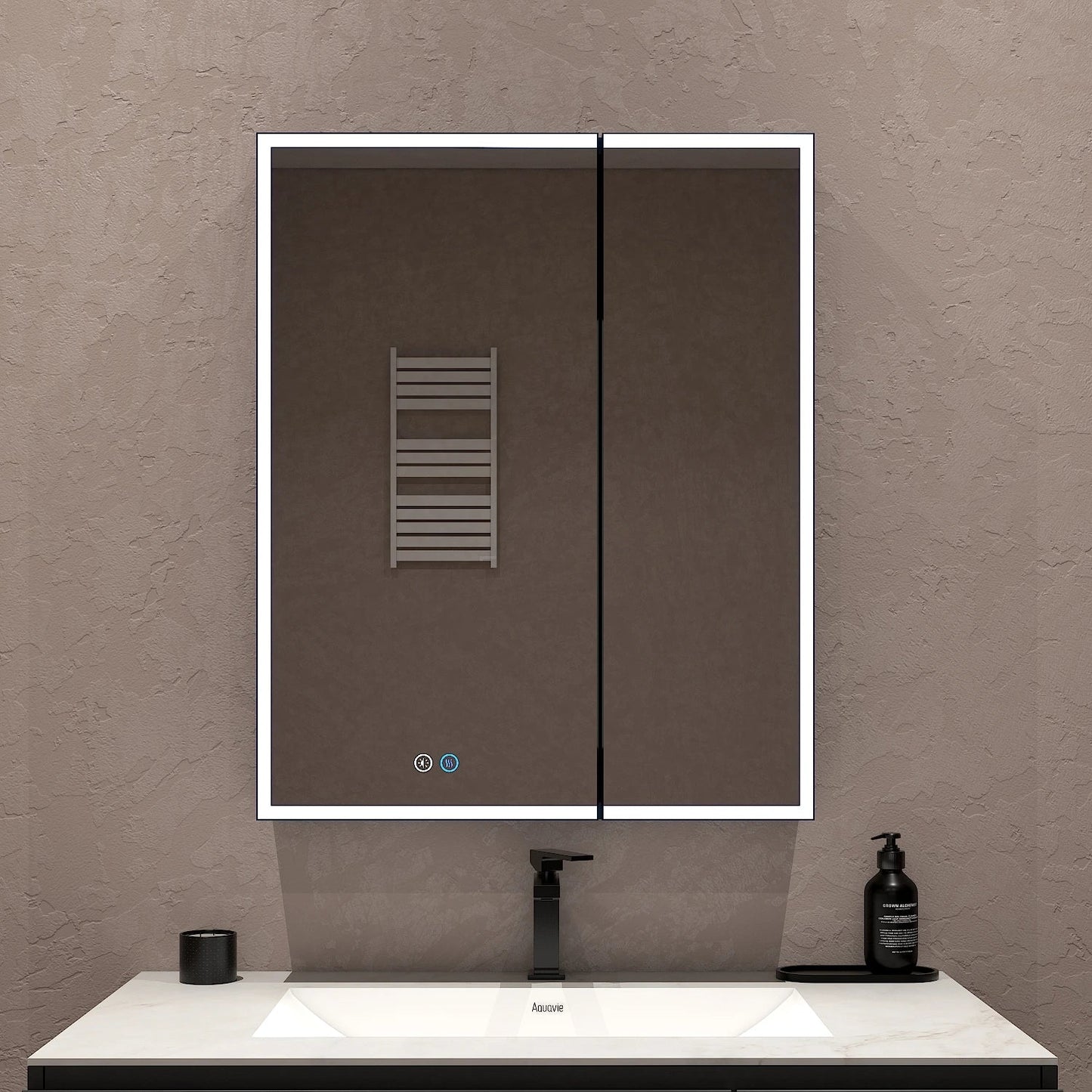26" x 32" LED Mirror Medicine Cabinet – Aluminum Frame, Anti - Fog, Recessed or Surface Mount - Medicine Cabinet NeoNova Decor