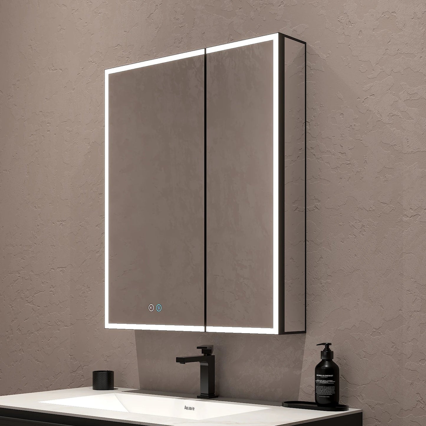26" x 32" LED Mirror Medicine Cabinet – Aluminum Frame, Anti - Fog, Recessed or Surface Mount - Medicine Cabinet NeoNova Decor