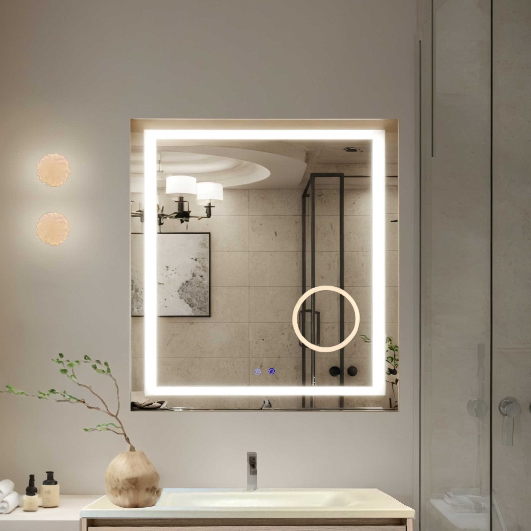 26"/30" LED Bathroom Rectangular Mirror | Anti - Fog | Dimmable | Magnifying - LED MIrror30''*32'' NeoNova Decor