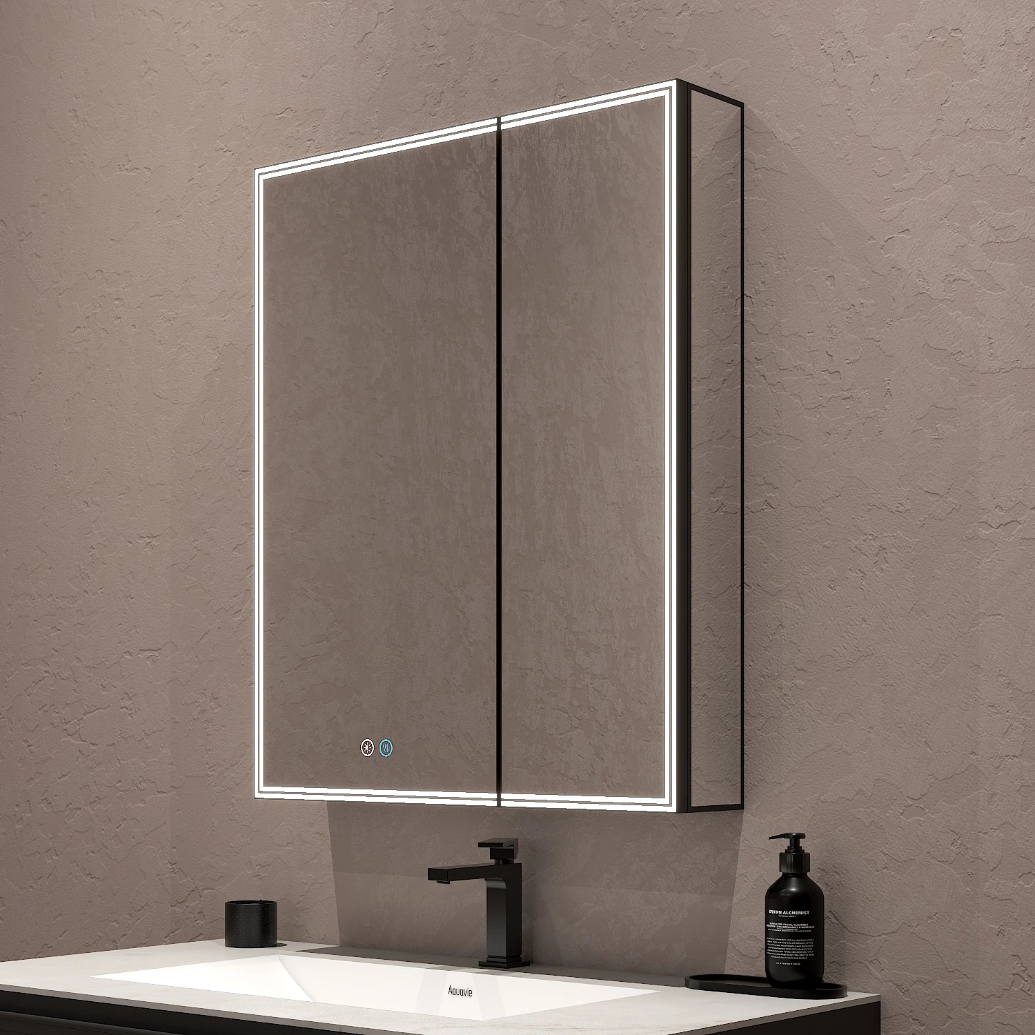 26"x32" LED Medicine Cabinet – Full Mirror Interior, Anti - Fog, Outlet & USB, Blum Hinges - Medicine Cabinet NeoNova Decor