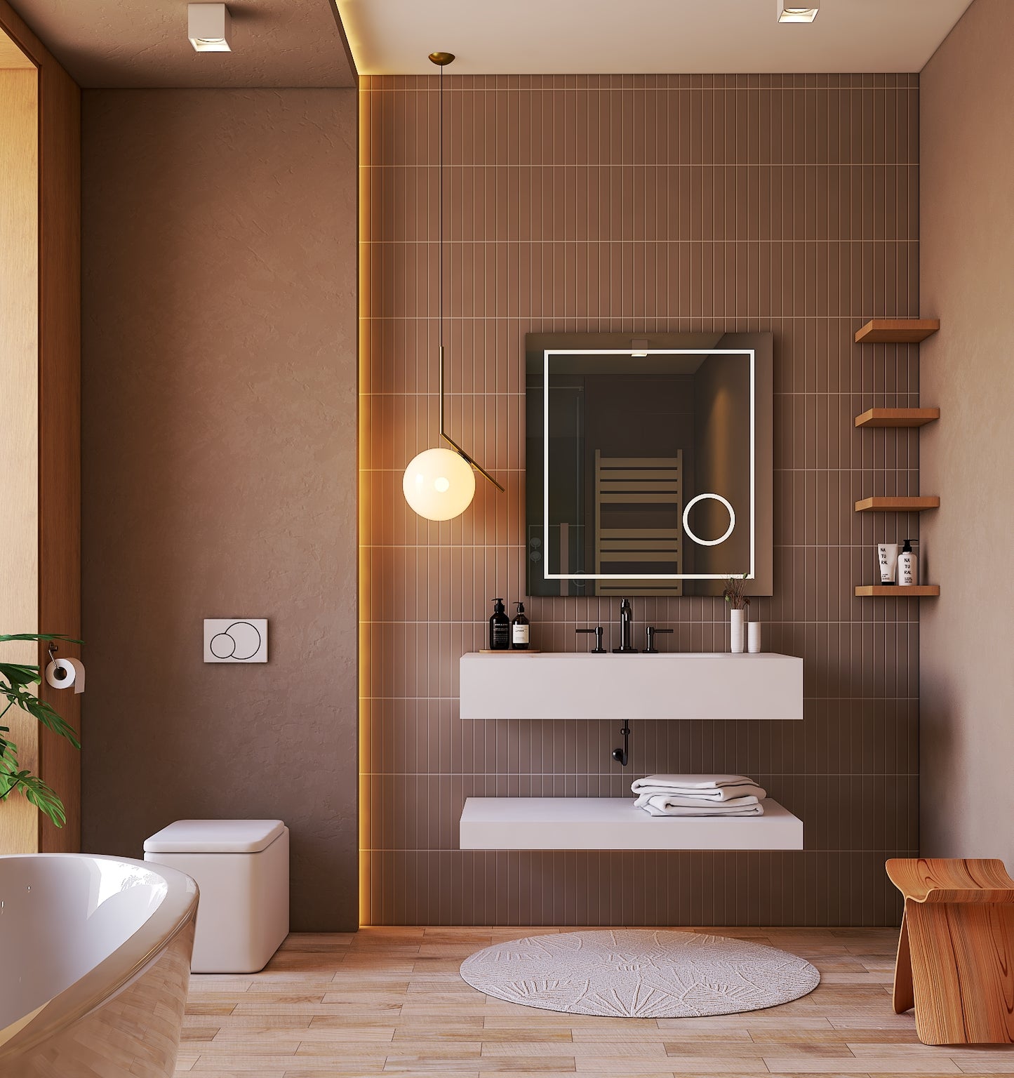 Pure White Minimalist Hotel Style Floating Vanity with Integrated Engineered Stone Basin – 32" / 36" / 40" (Copy)