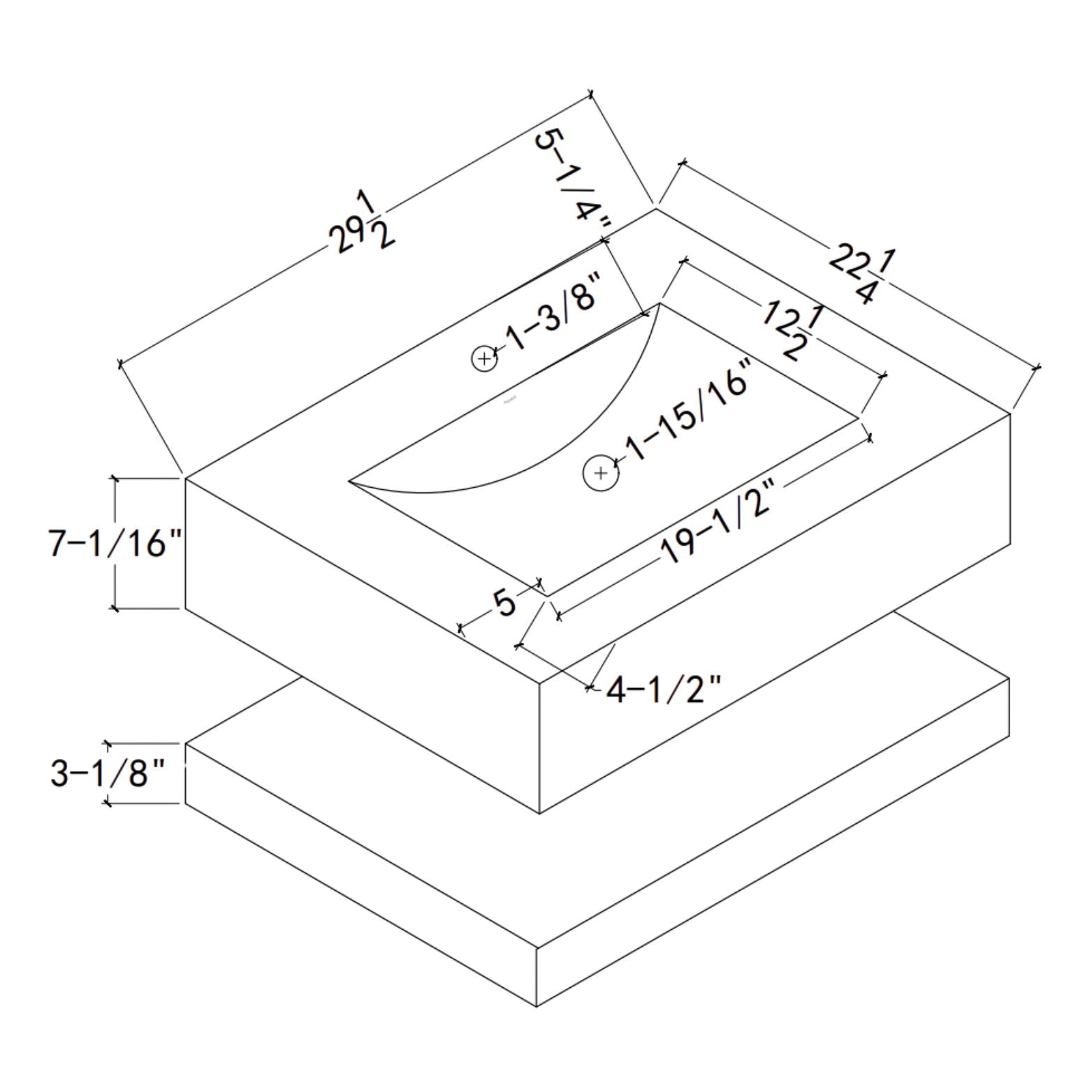 30", 32“,”40", 48" Hotel Style Calacatta Gold Seamless Stone Vanity - Vanity30" NeoNova Decor