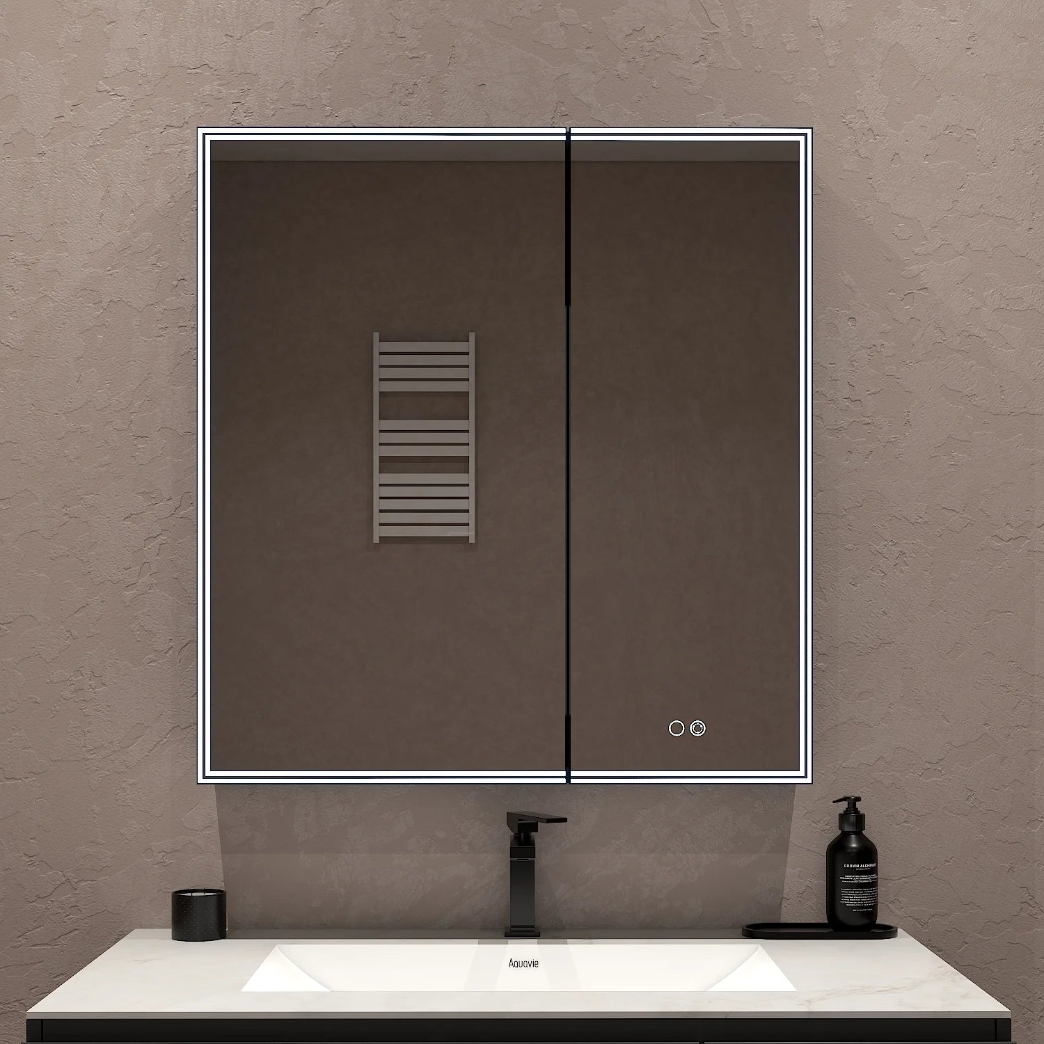 30"x32" LED Medicine Cabinet – Blum Hinges, Makeup Mirror, Built - in Outlet - Medicine Cabinet NeoNova Decor