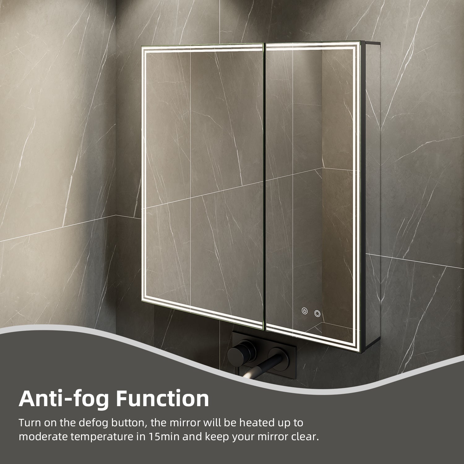 30"x32" LED Medicine Cabinet – Blum Hinges, Makeup Mirror, Built - in Outlet - Medicine Cabinet NeoNova Decor