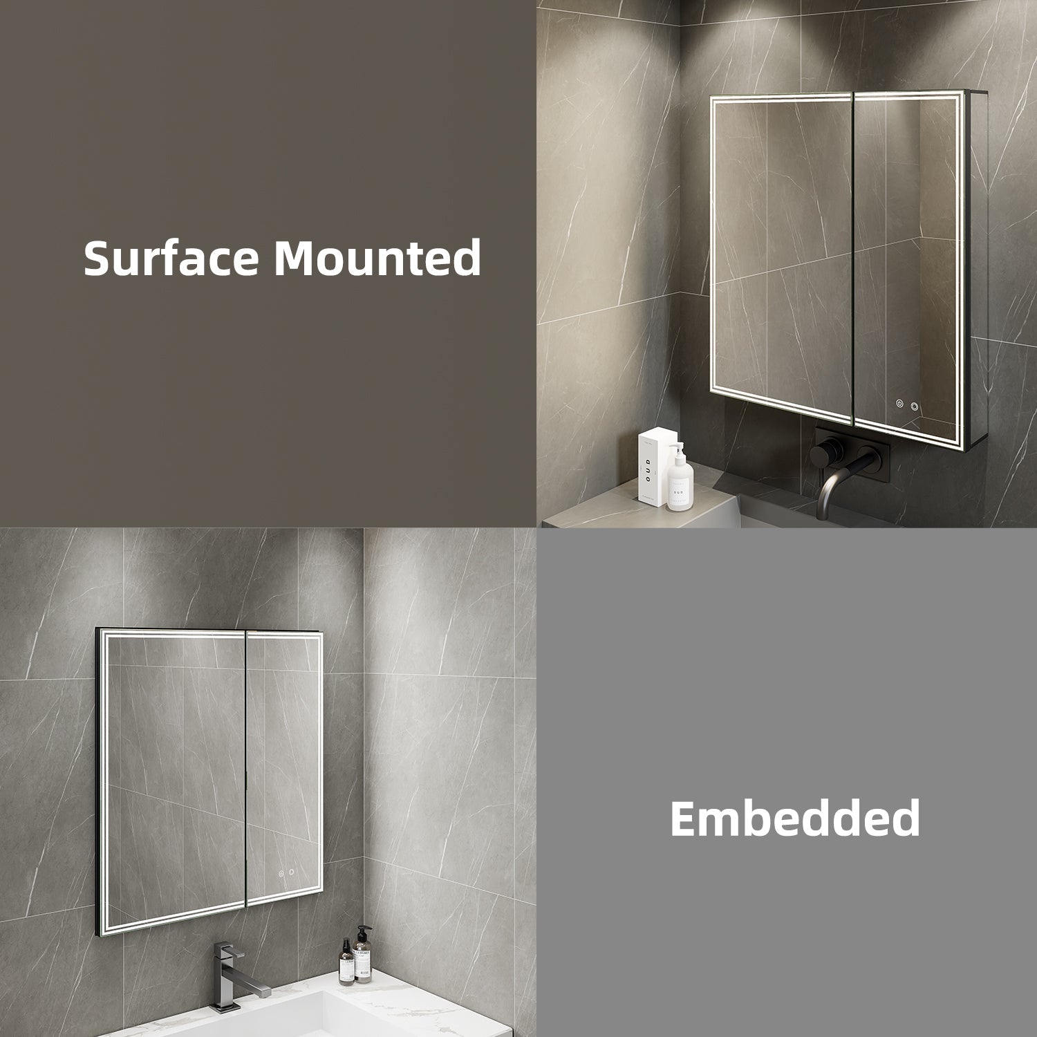 30"x32" LED Medicine Cabinet – Blum Hinges, Makeup Mirror, Built - in Outlet - Medicine Cabinet NeoNova Decor