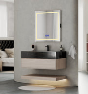 32" & 40" Sintered Stone Top with Hotel - Style Floating Bathroom Vanity - VanityBlack Marquina Gold Veins NeoNova Decor