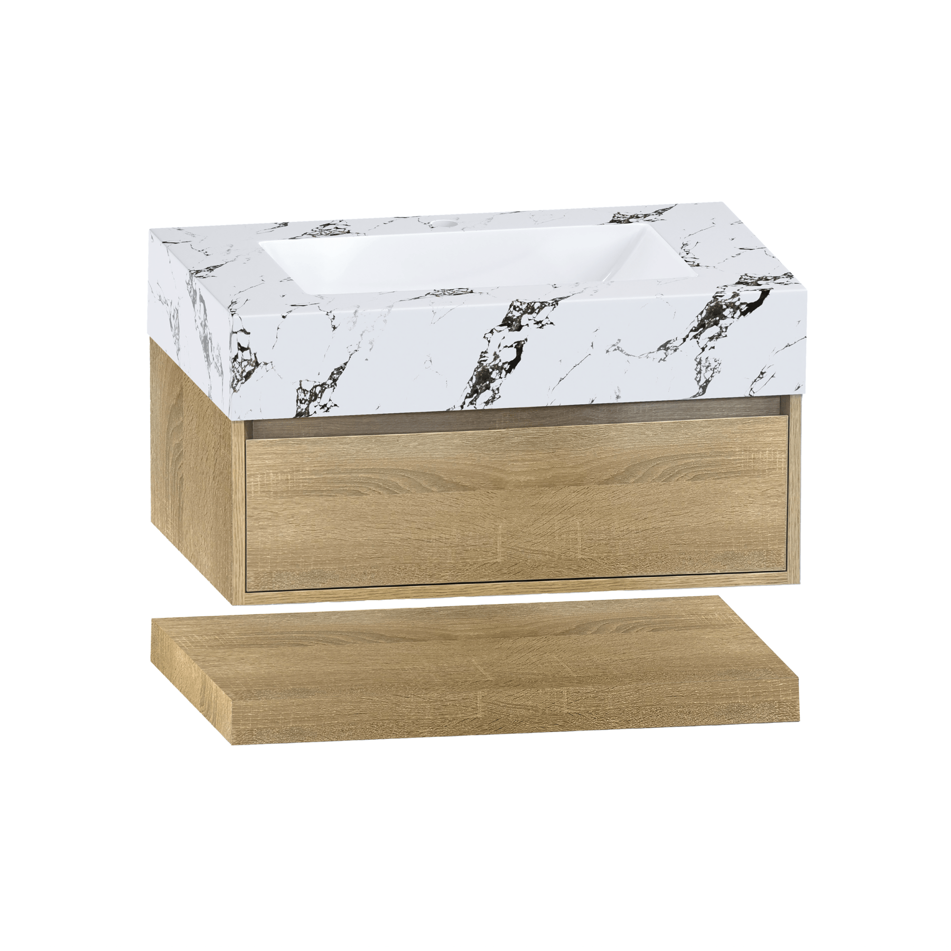 32" & 40" Sintered Stone Top with Hotel - Style Floating Bathroom Vanity - Vanitycalacatta black NeoNova Decor