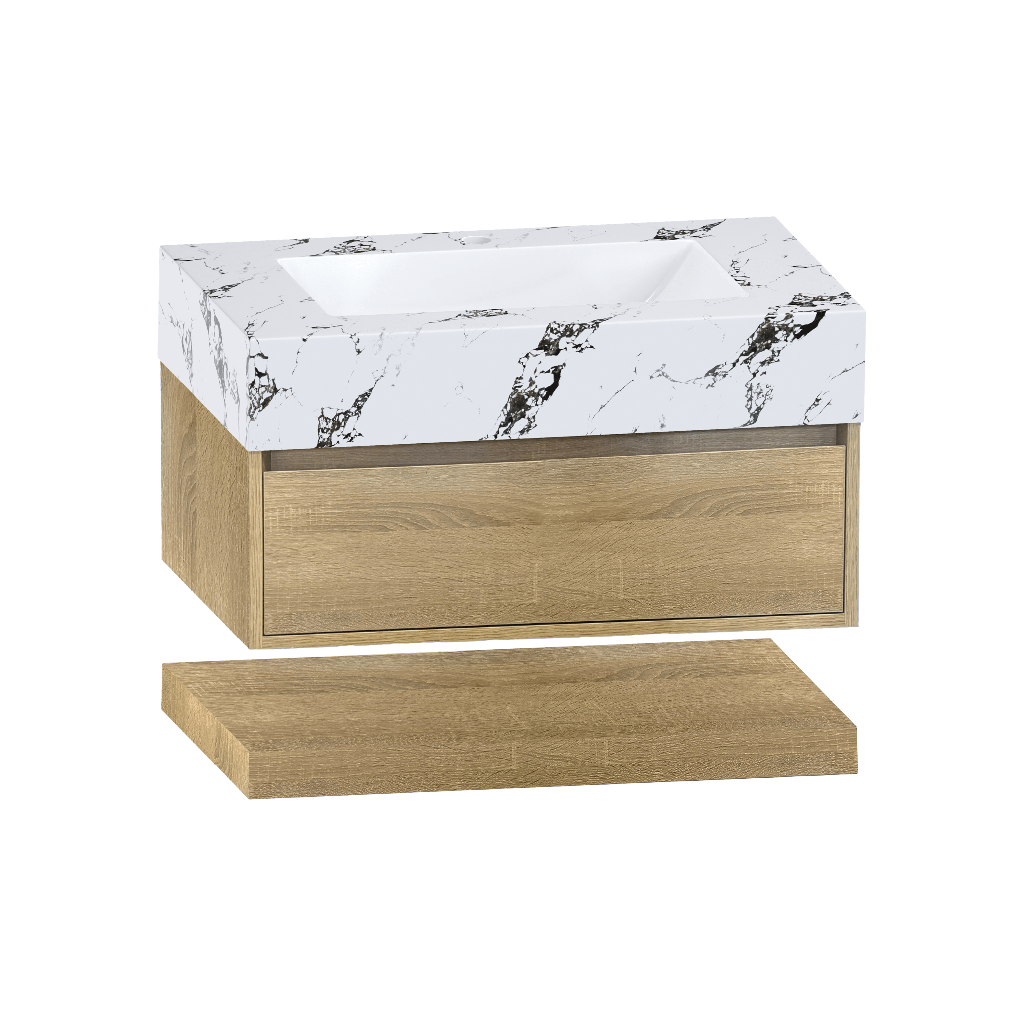 32" & 40" Sintered Stone Top with Hotel - Style Floating Bathroom Vanity - Vanitycalacatta black NeoNova Decor