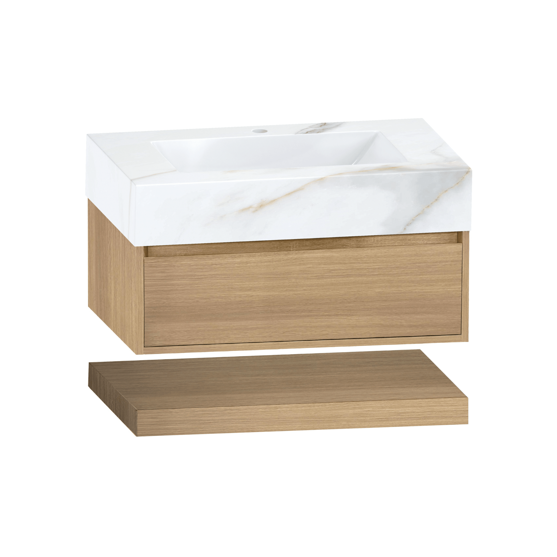 32" & 40" Sintered Stone Top with Hotel - Style Floating Bathroom Vanity - VanityCalacatta Gold NeoNova Decor