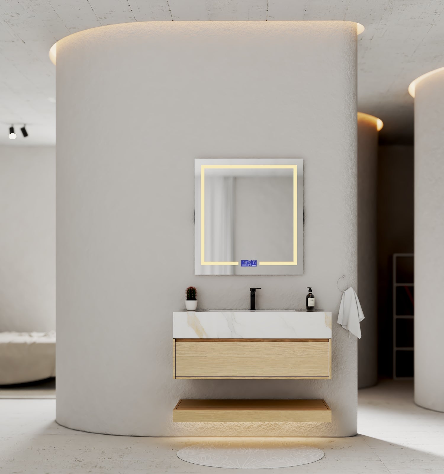 32" & 40" Sintered Stone Top with Hotel - Style Floating Bathroom Vanity - VanityCalacatta Gold NeoNova Decor