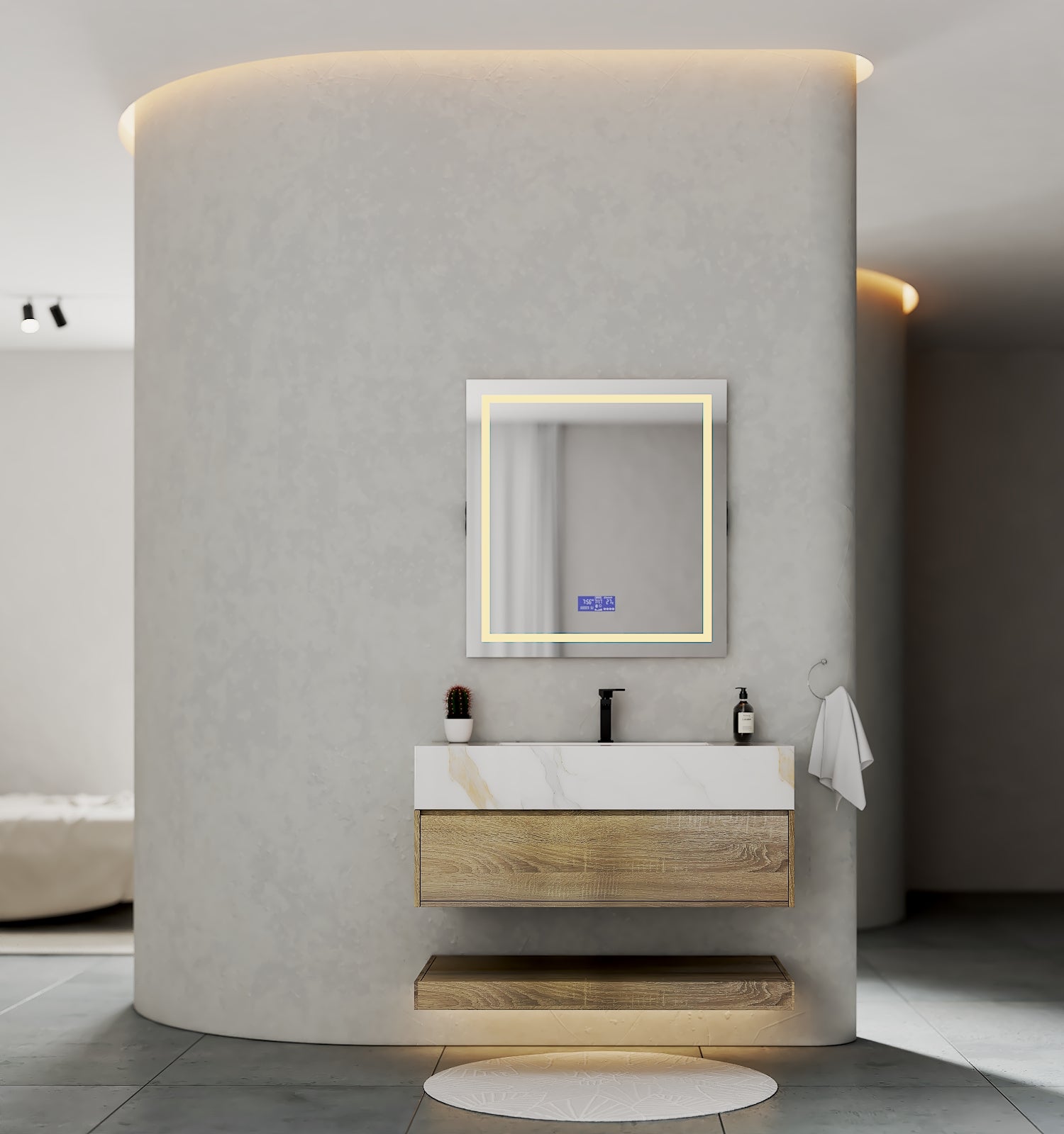 32" & 40" Sintered Stone Top with Hotel - Style Floating Bathroom Vanity - VanityCalacatta Gold NeoNova Decor