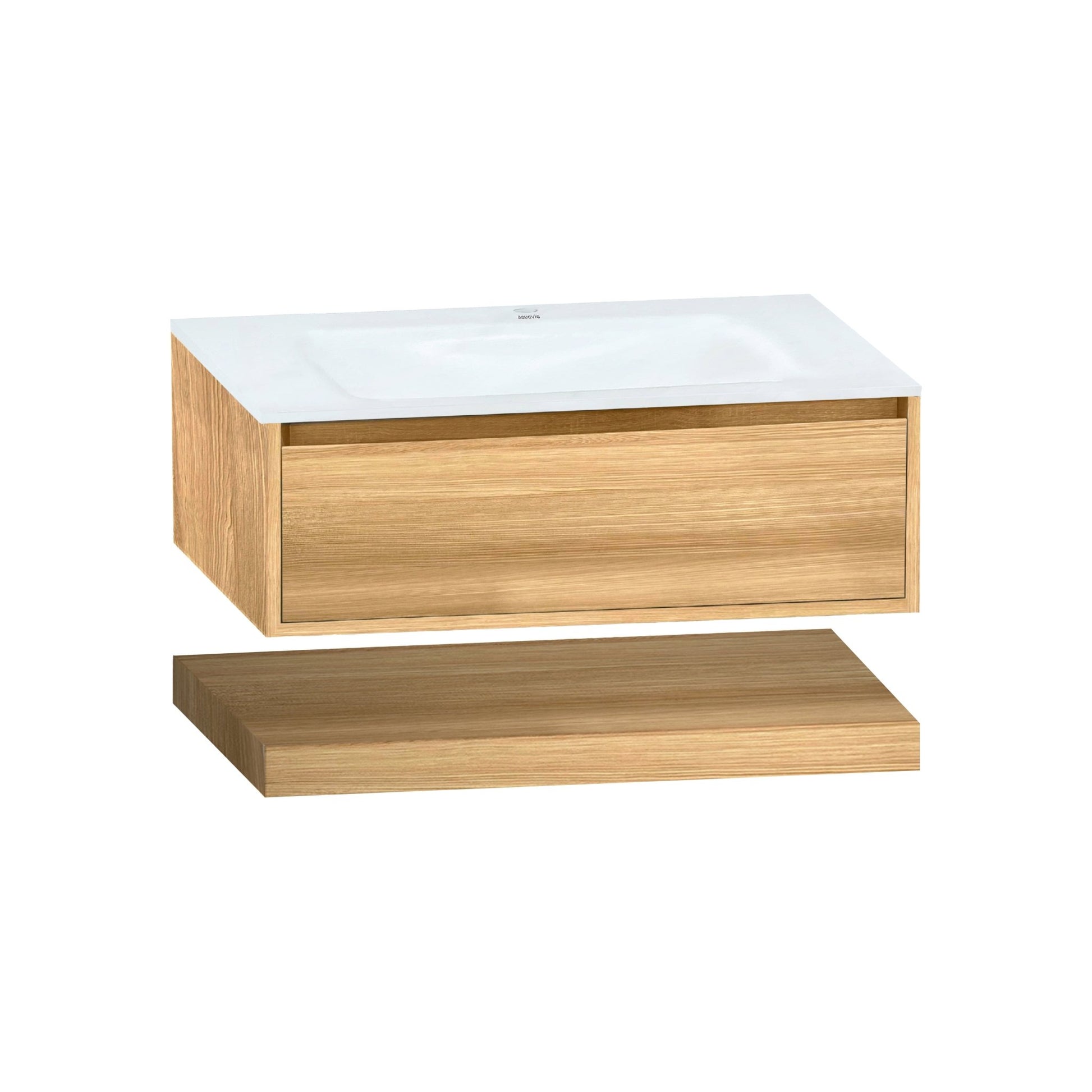 32''/36''/40'' Thermoformed Stone Top with Hotel - Style Floating Bathroom Vanity - VanityHHT NeoNova Decor