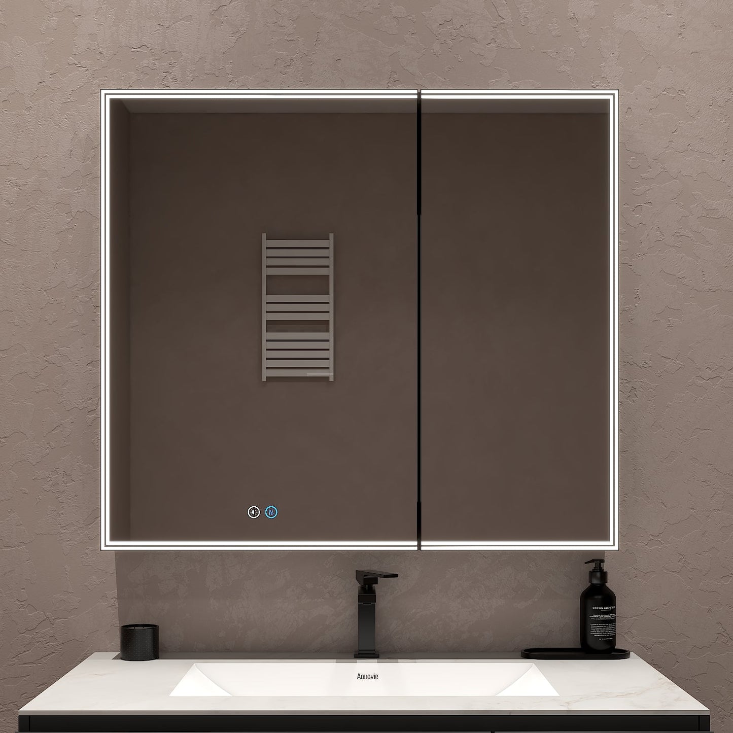 36"x32" Bathroom LED Mirror Cabinet – Dimmable Light, Anti - Fog, Recessed or Surface Mount - Medicine Cabinet NeoNova Decor