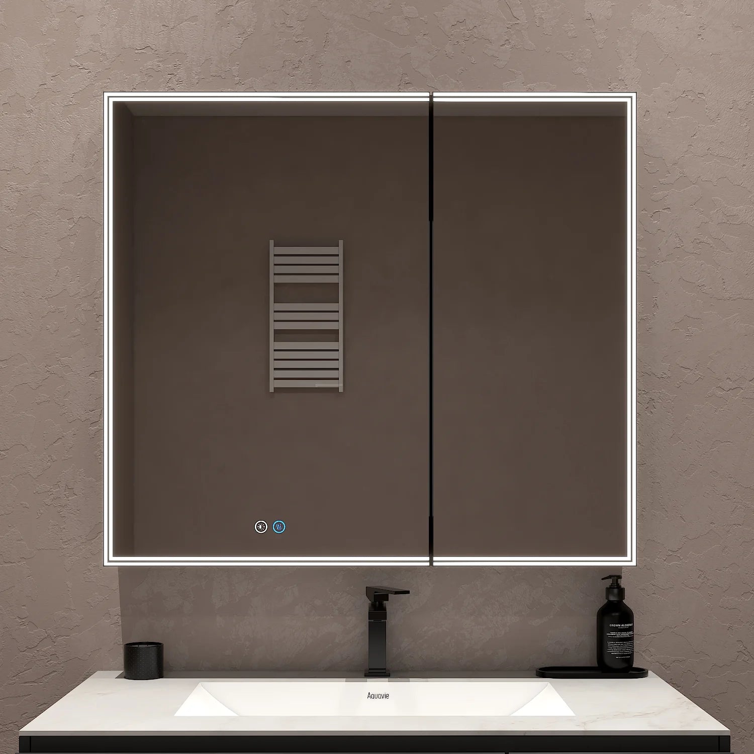 36"x32" Lighted Bathroom Medicine Cabinet – Dimmable, Recessed & Surface Mount - Medicine Cabinet NeoNova Decor