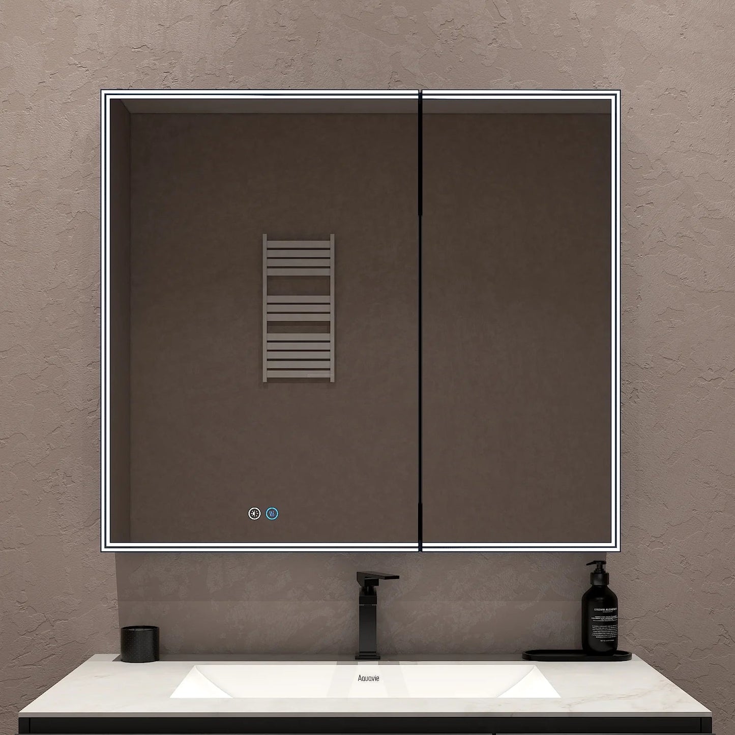 36"x32" Lighted Bathroom Medicine Cabinet – Dimmable, Recessed & Surface Mount - Medicine Cabinet NeoNova Decor