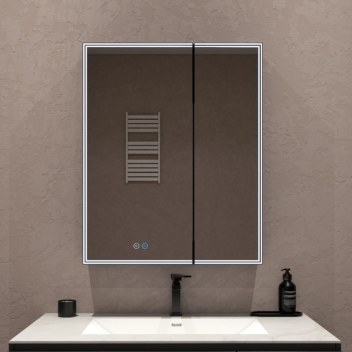 26"x32" LED Medicine Cabinet – Full Mirror Interior, Anti-Fog, Outlet & USB, Blum Hinges