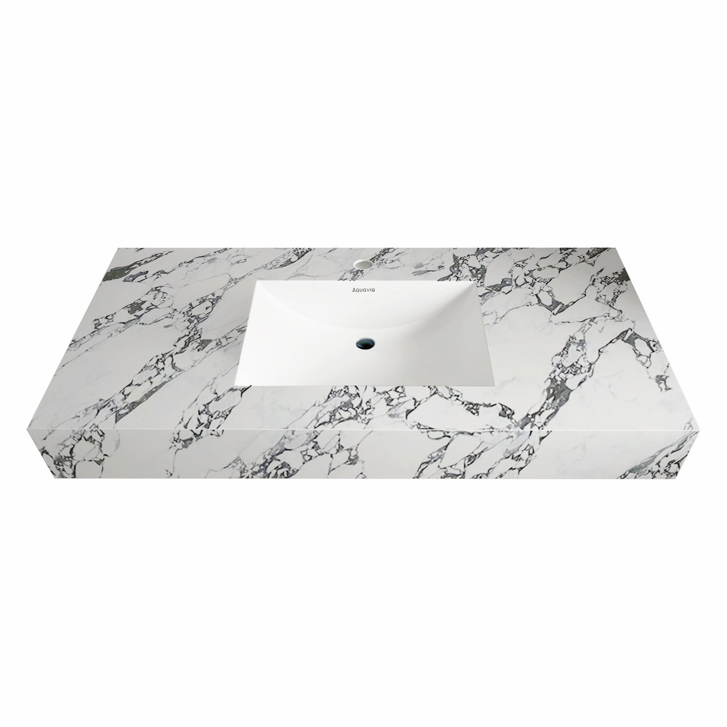 40” / 48” Sintered Stone Seamless Basin – Marble Veining Vanity Counter Top with Sink - Counter Top48" NeoNova Decor