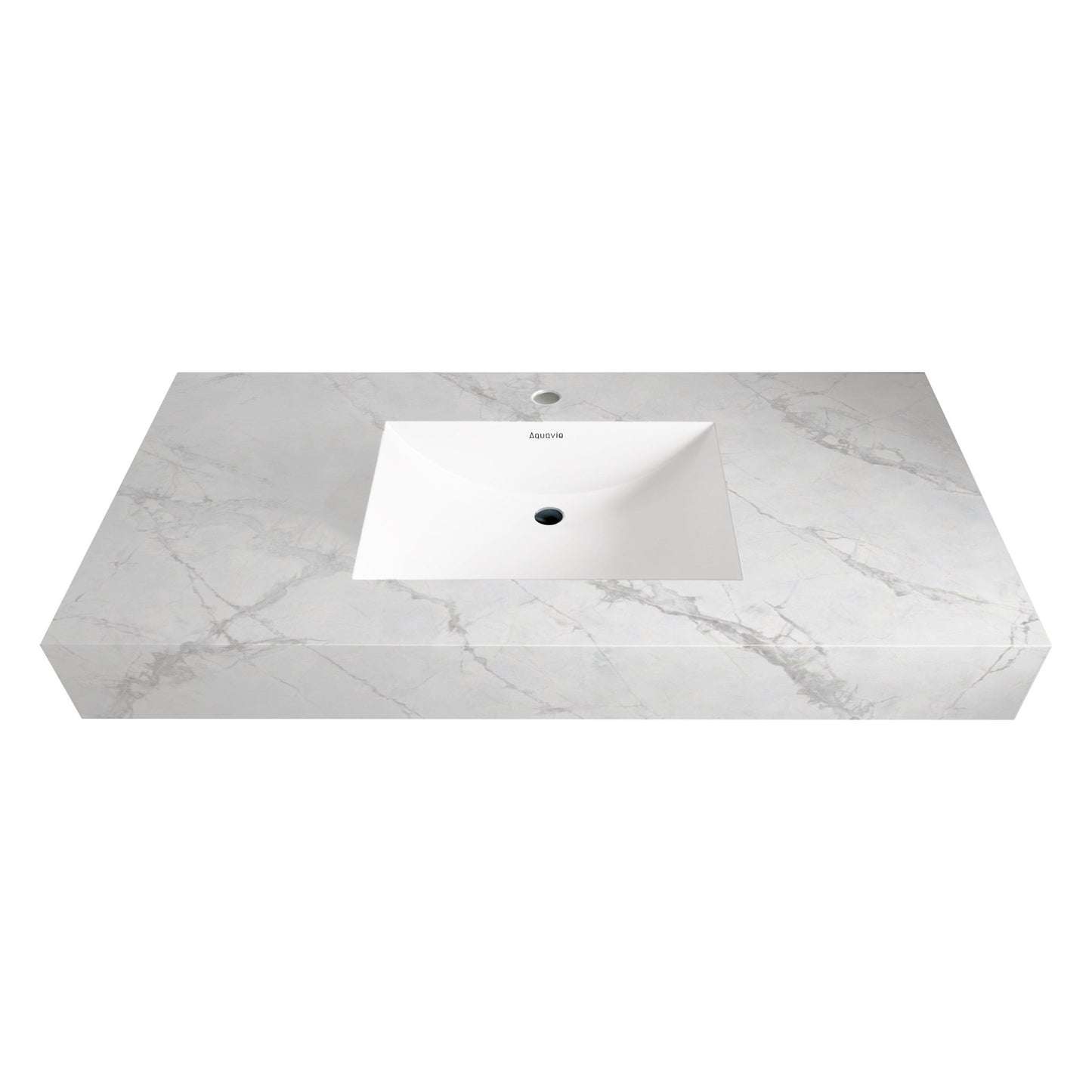 40” / 48” Sintered Stone Seamless Basin – Marble Veining Vanity Counter Top with Sink - Counter Top48" NeoNova Decor