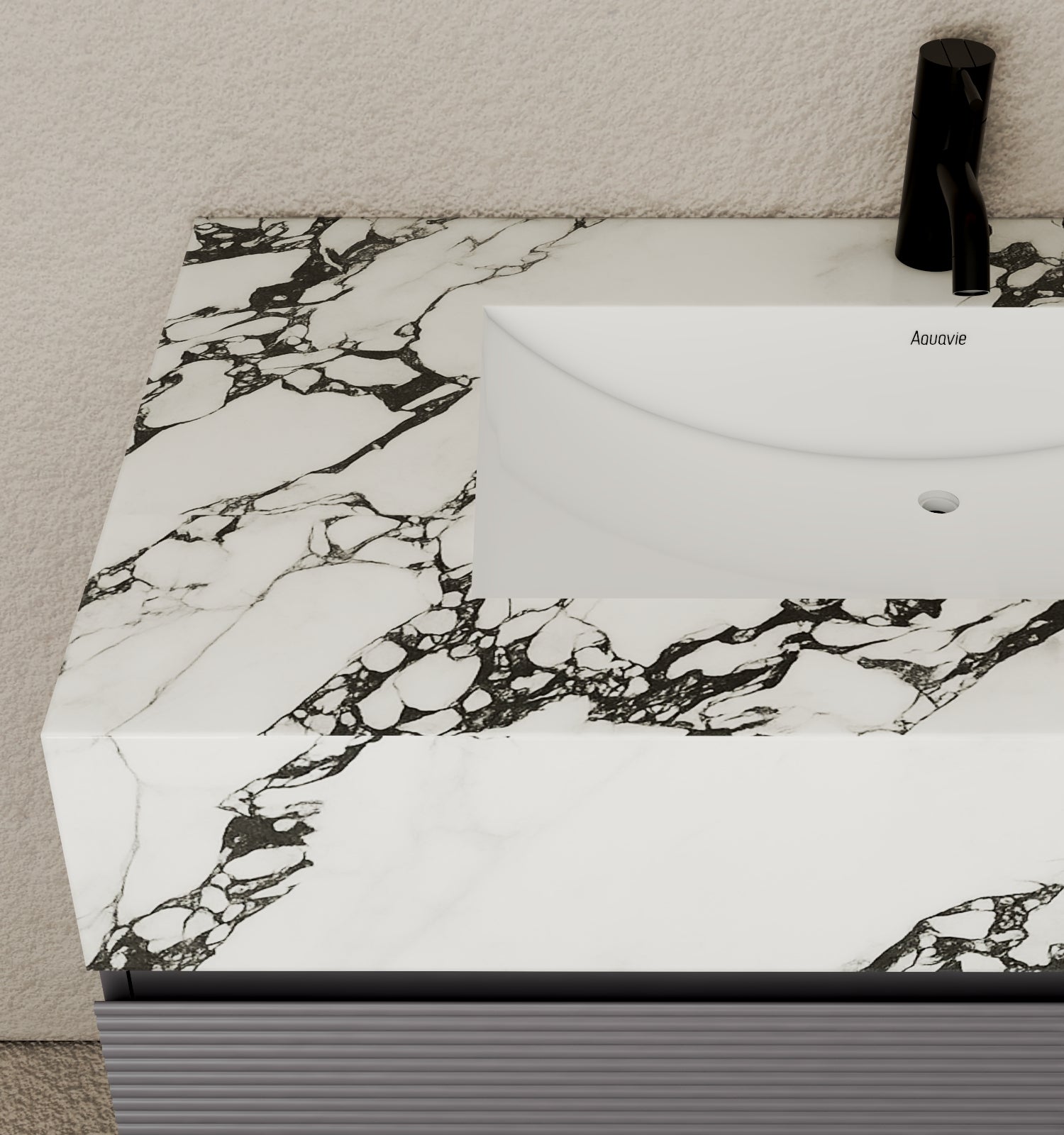 40''/32'' Stone Top with Dark Gray Engineered Wood Floating Bathroom Vanity - Vanity40" NeoNova Decor