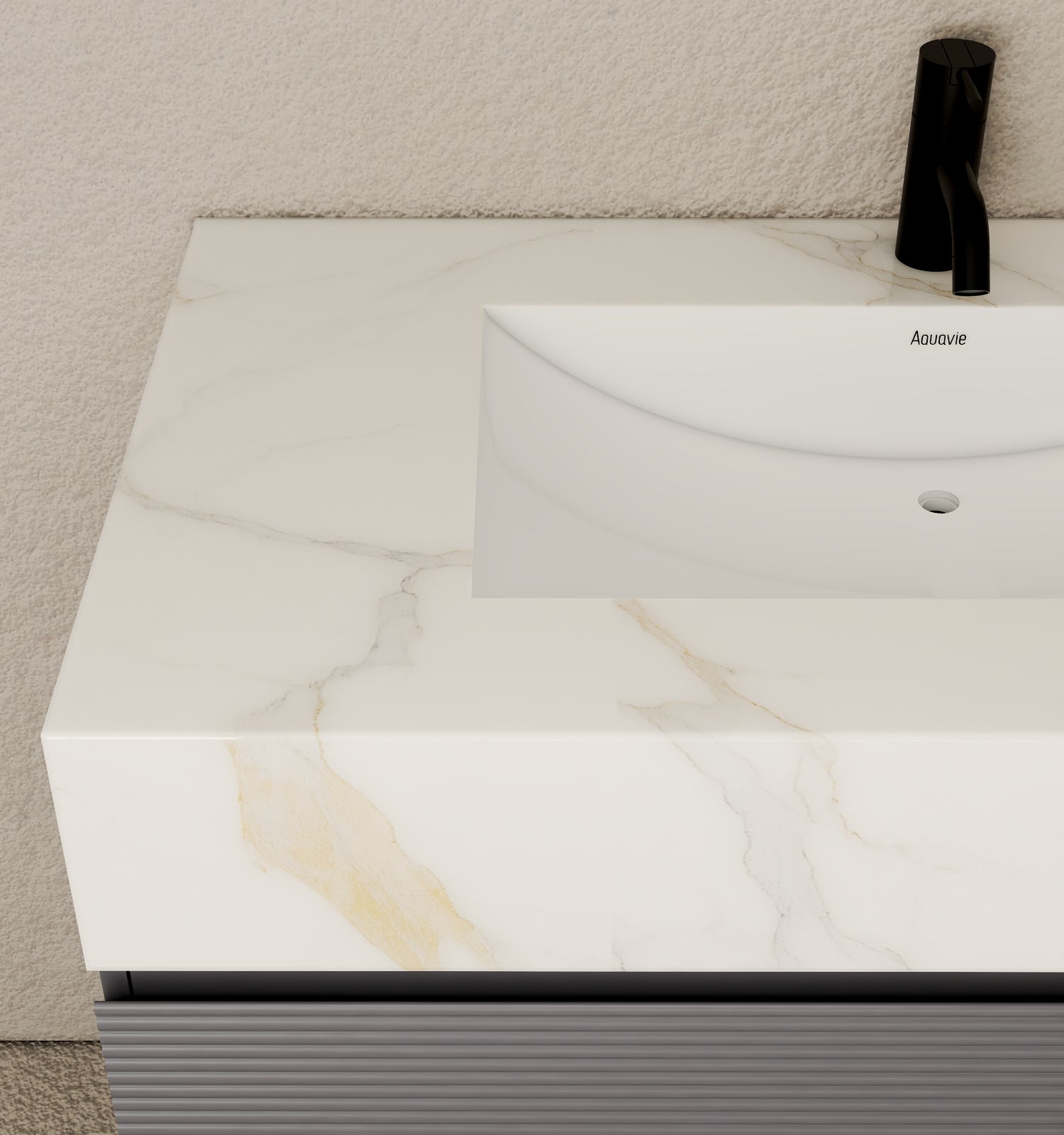 40''/32'' Stone Top with Dark Gray Engineered Wood Floating Bathroom Vanity - Vanity40" NeoNova Decor