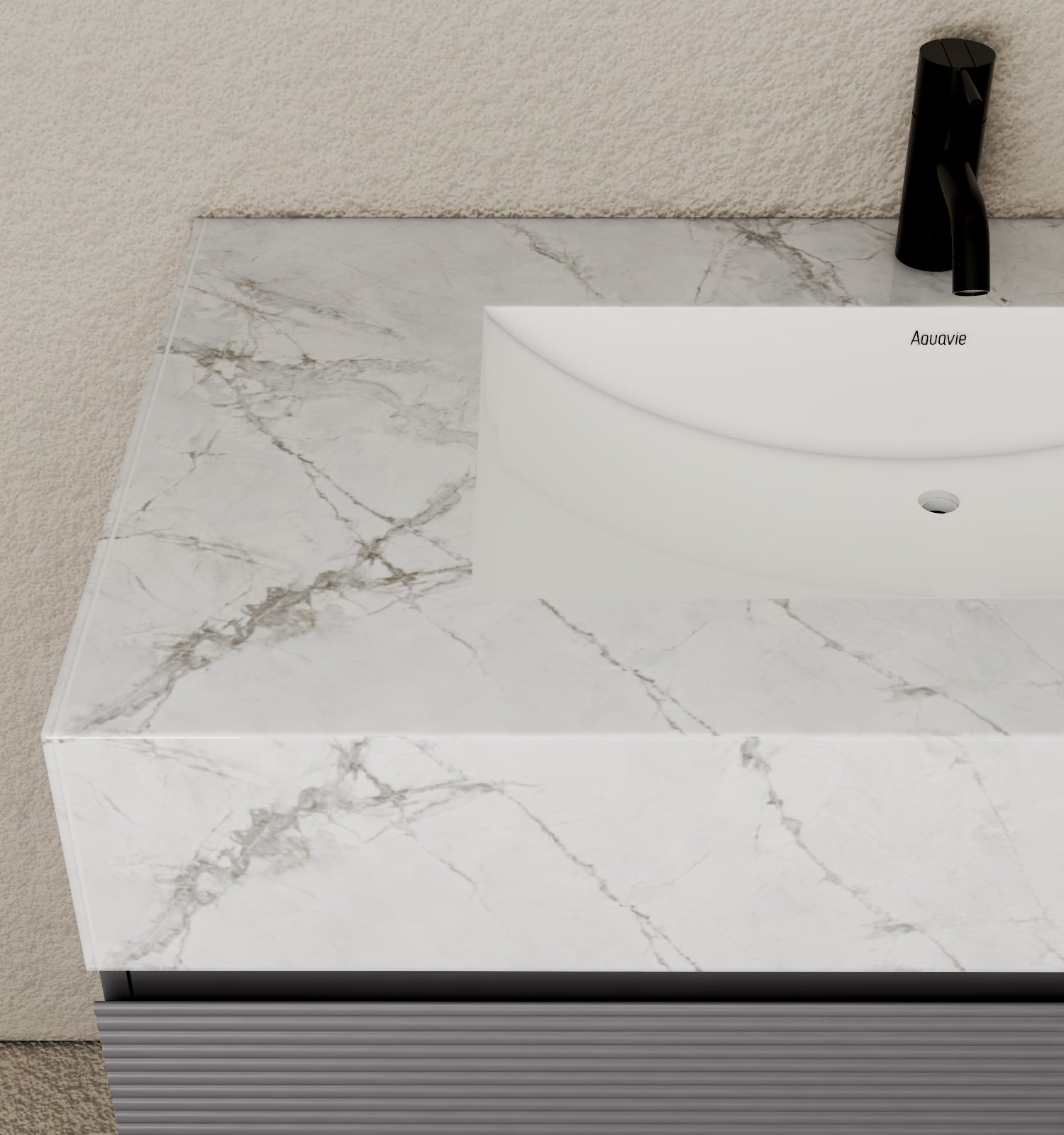 40''/32'' Stone Top with Dark Gray Engineered Wood Floating Bathroom Vanity - Vanity40" NeoNova Decor