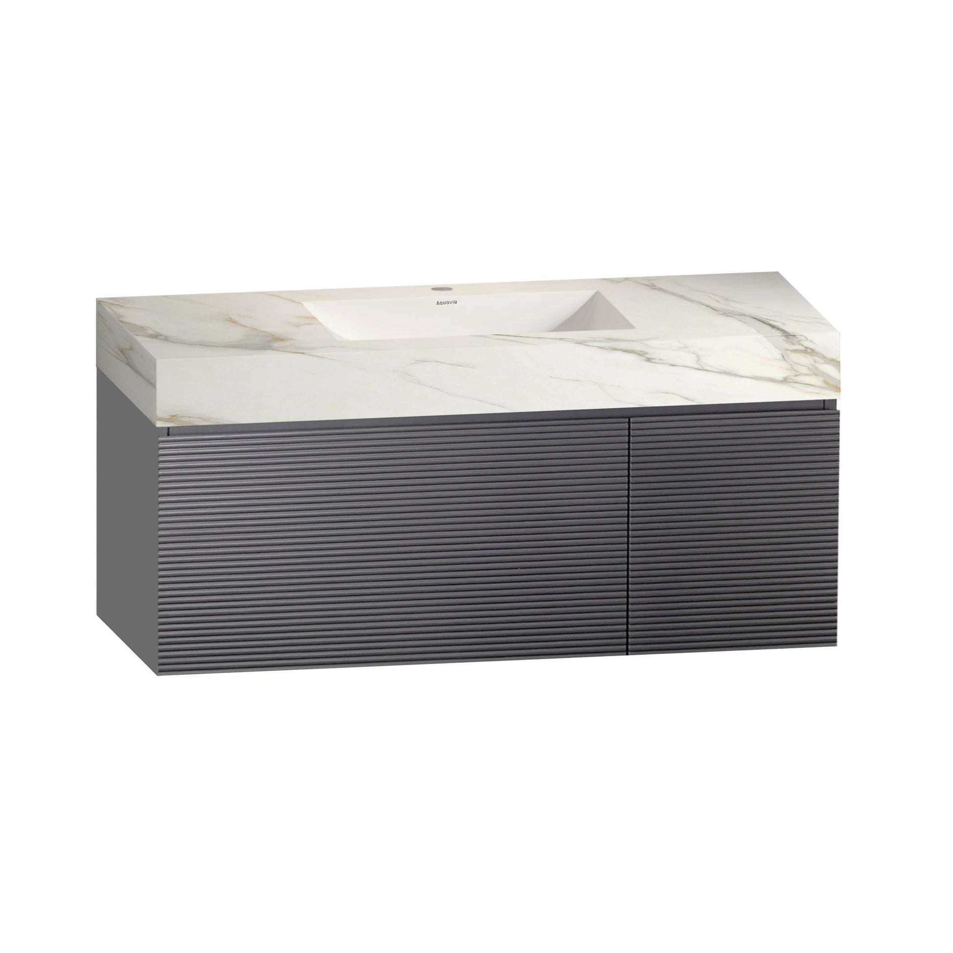 40''/32'' Stone Top with Gray Engineered Wood Floating Bathroom Vanity - Vanity40"x21.5" NeoNova Decor