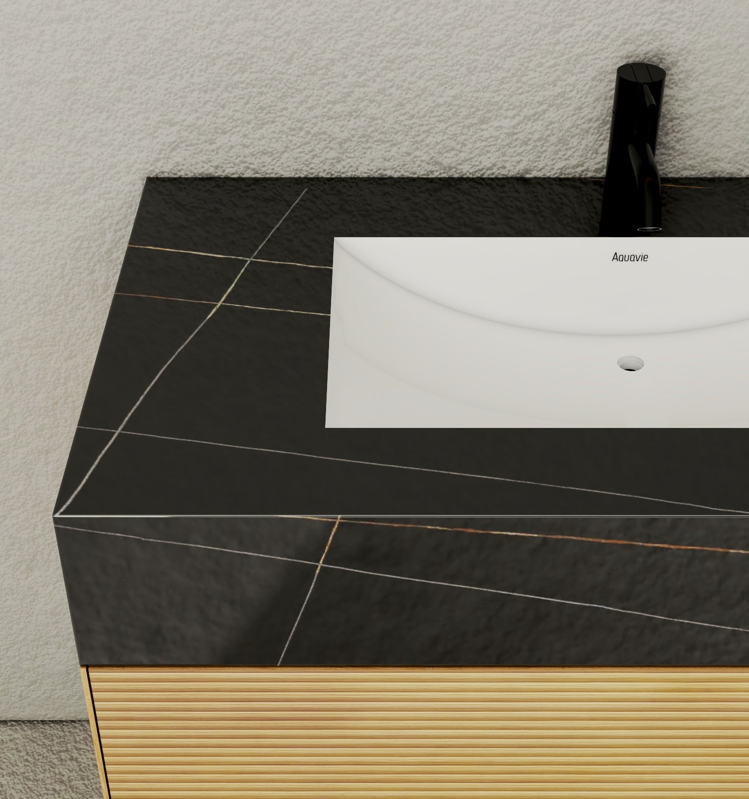 40''/48'' Stone Top with Oak Engineered Wood Floating Bathroom Vanity - Vanity40"x 21.5" NeoNova Decor