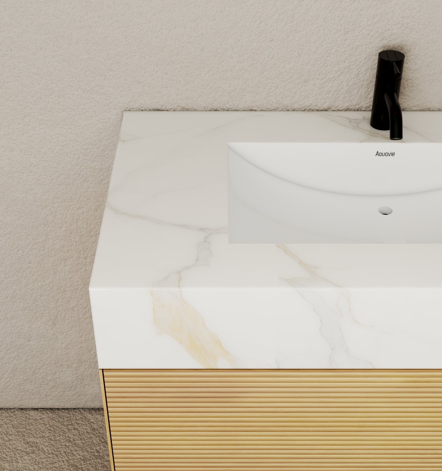 40''/48'' Stone Top with Oak Engineered Wood Floating Bathroom Vanity - Vanity40"x 21.5" NeoNova Decor