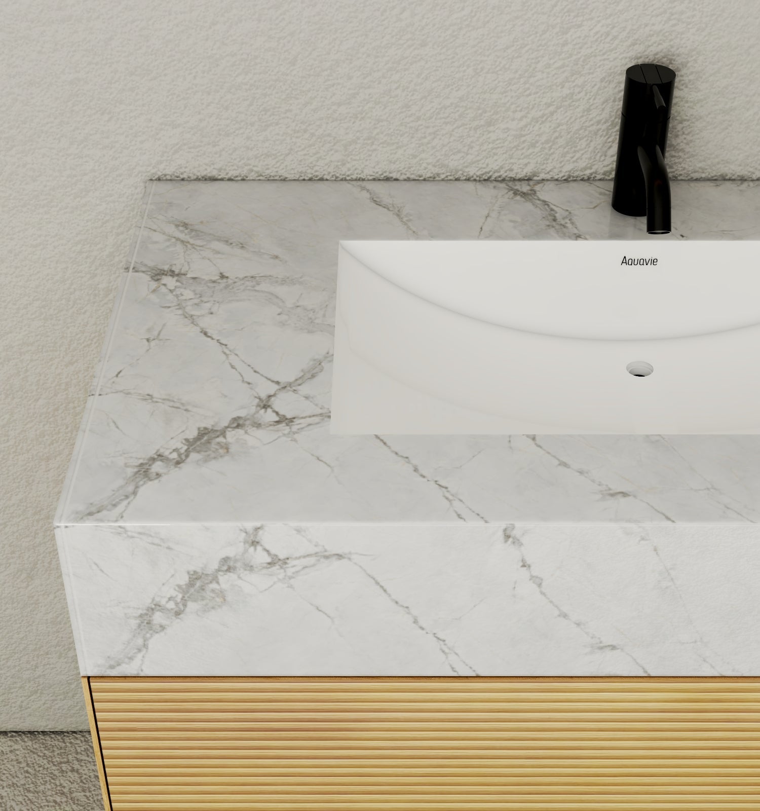 40''/48'' Stone Top with Oak Engineered Wood Floating Bathroom Vanity - Vanity40"x 21.5" NeoNova Decor