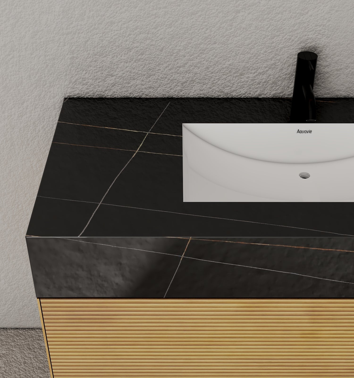 40''/48'' Stone Top with Oak Engineered Wood Floating Bathroom Vanity - Vanity48"x 21.5" NeoNova Decor