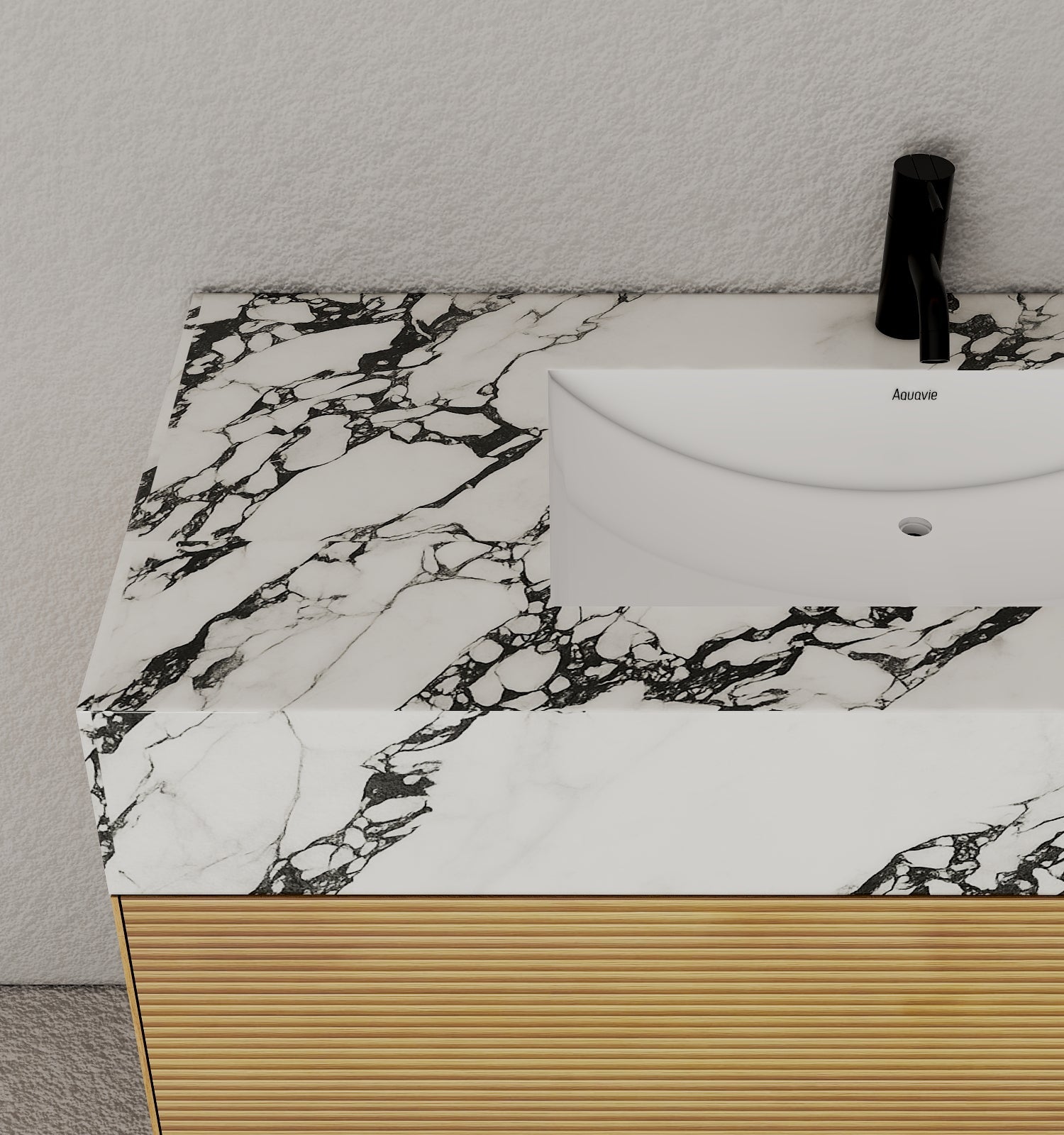 40''/48'' Stone Top with Oak Engineered Wood Floating Bathroom Vanity - Vanity48"x 21.5" NeoNova Decor