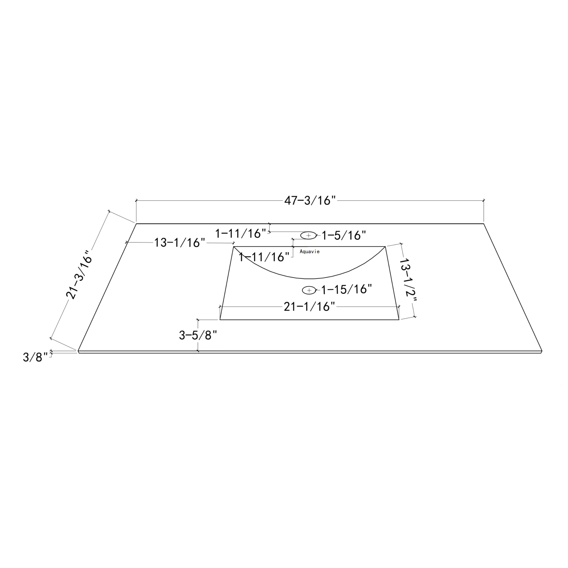 40”/48" Ultra - Thin Sintered Stone Vanity Top - Matte White Finish | Lightweight & Durable - 48 inch NeoNova Decor