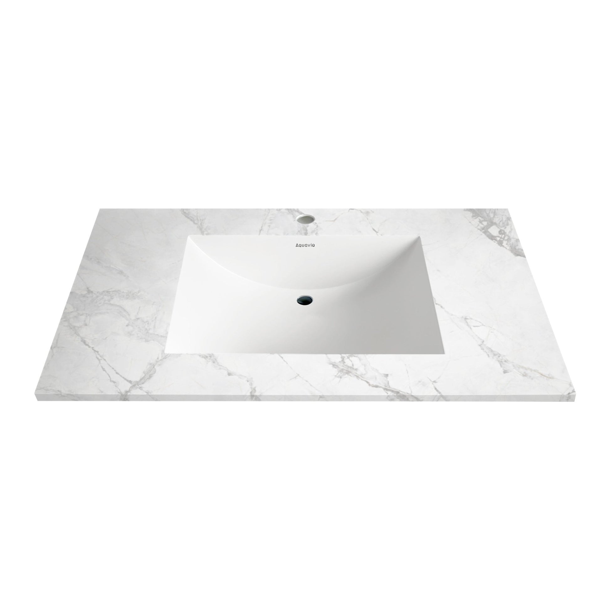 40”/48" Ultra - Thin Sintered Stone Vanity Top - Snowy River Finish | Lightweight & Durable - 40 inch NeoNova Decor