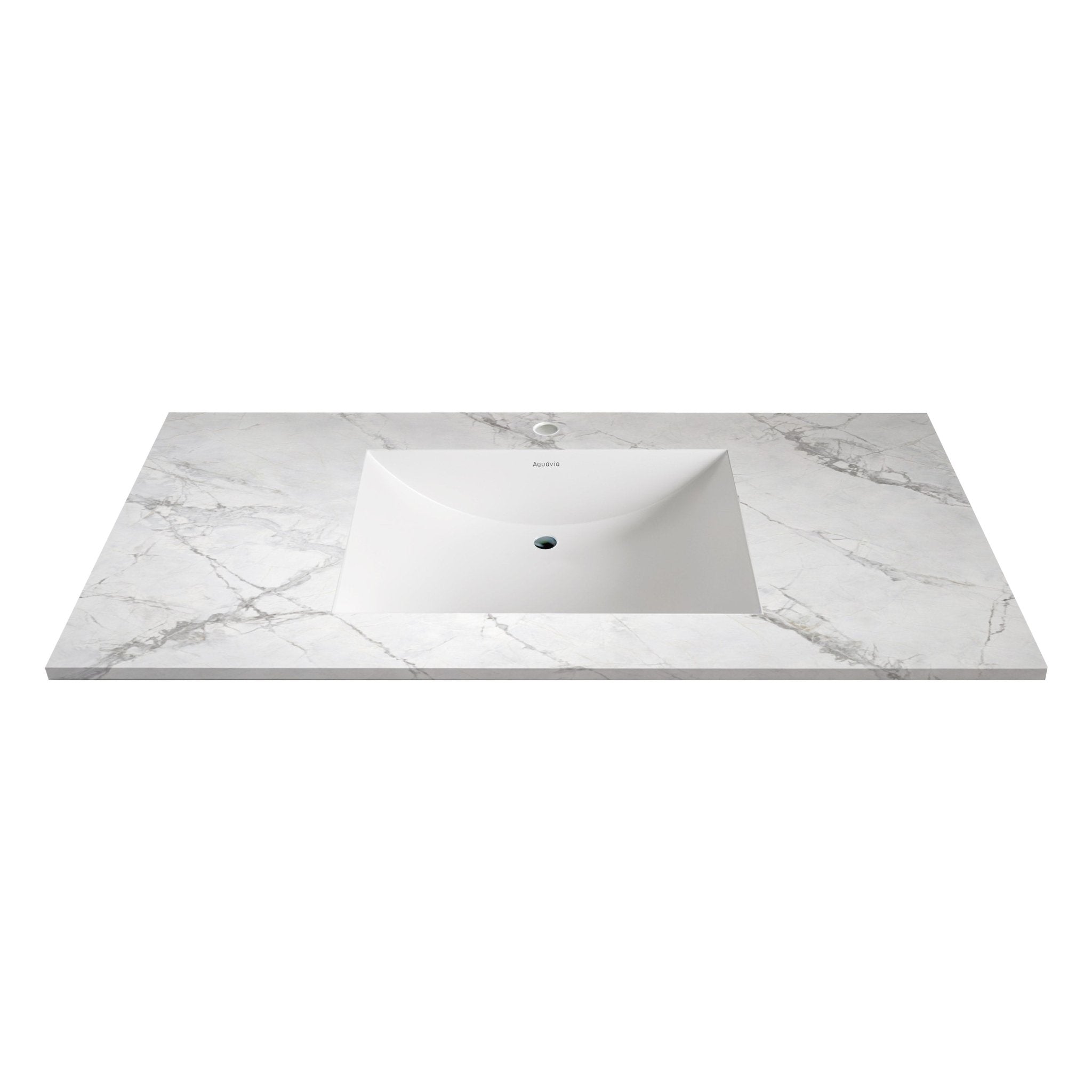 40”/48" Ultra - Thin Sintered Stone Vanity Top - Snowy River Finish | Lightweight & Durable - 48 inch NeoNova Decor