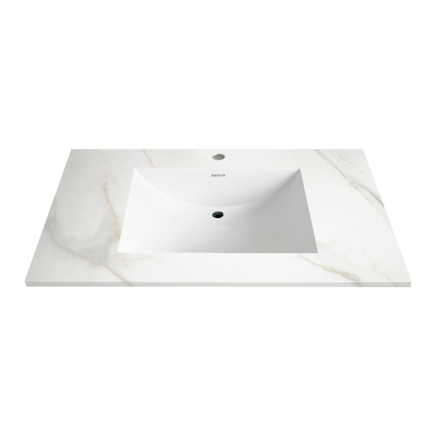 40”/48" Ultra-Thin Sintered Stone Vanity Top - Kass Gold Finish | Lightweight & Durable