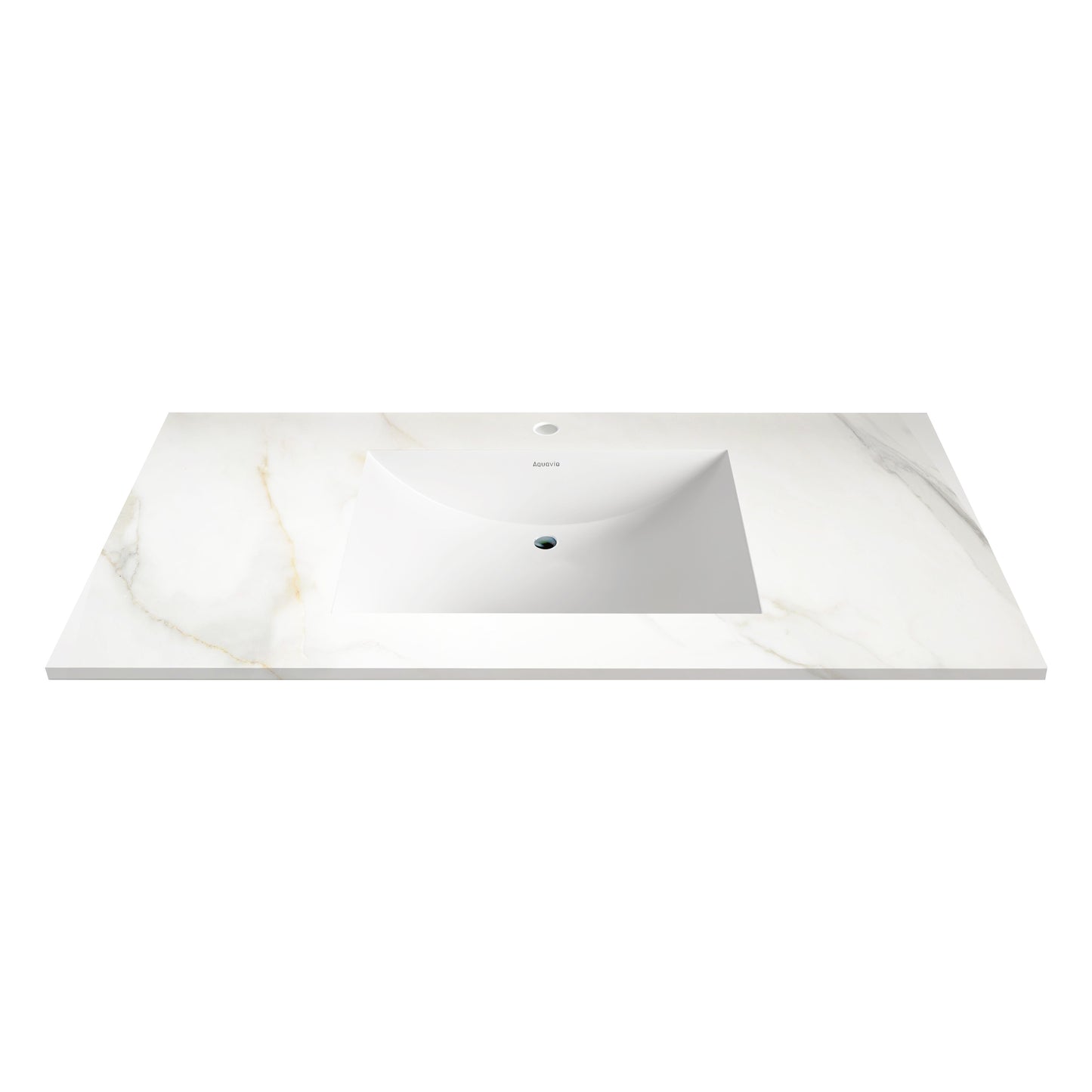 40”/48" Ultra-Thin Sintered Stone Vanity Top - Kass Gold Finish | Lightweight & Durable