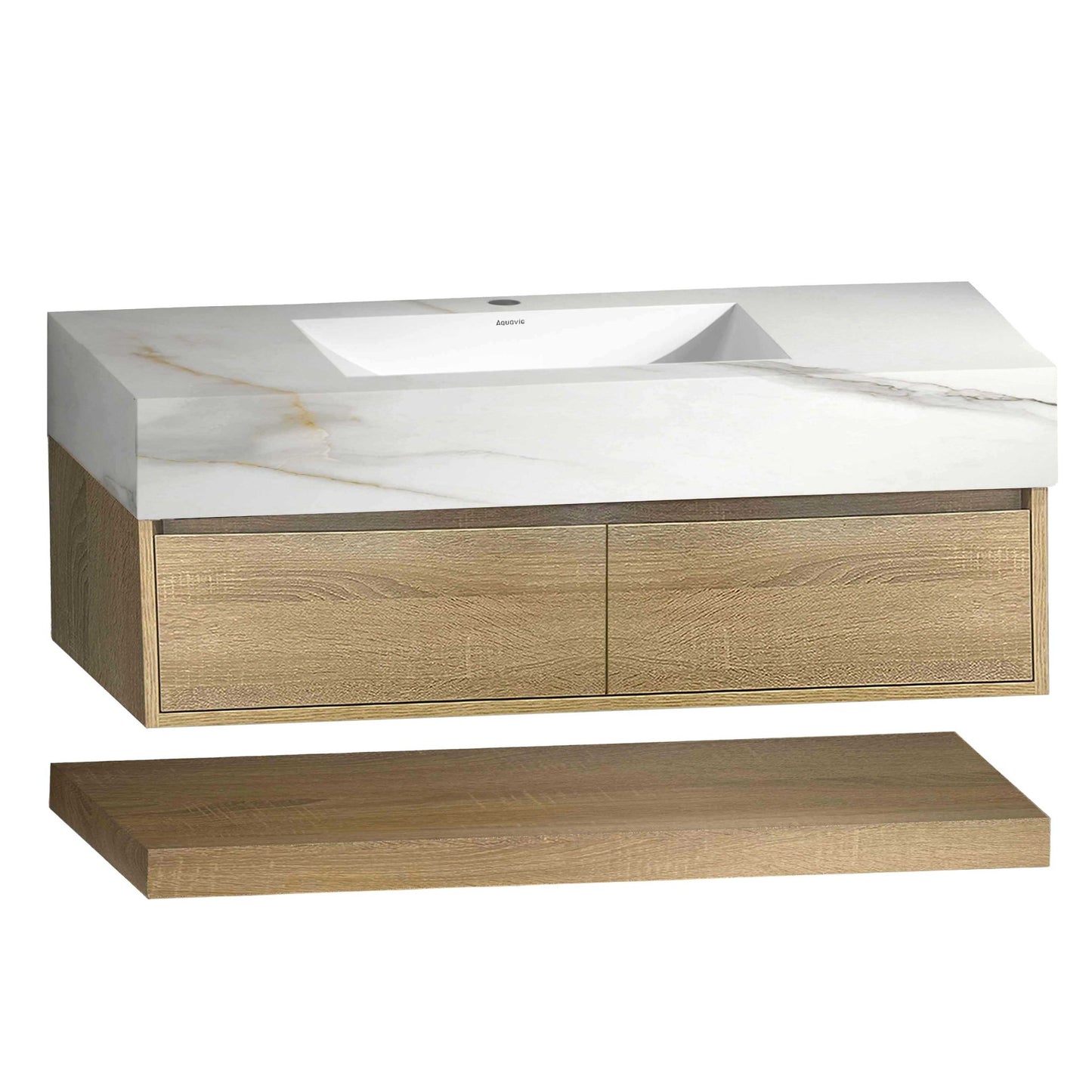 48''Sintered Stone Top with Hotel - Style Floating Bathroom Vanity A2.1 - Vanity48"x22" NeoNova Decor