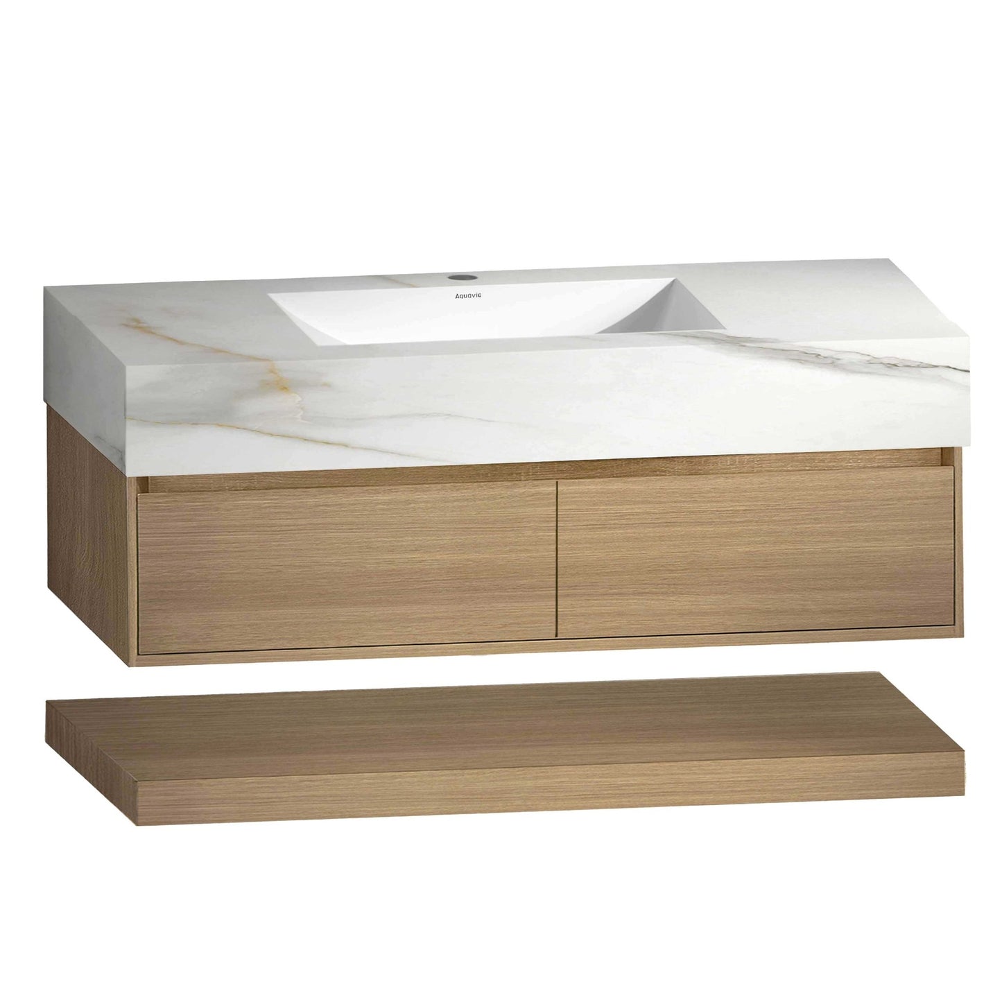 48''Sintered Stone Top with Hotel - Style Floating Bathroom Vanity A2.1 - Vanity48"x22" NeoNova Decor