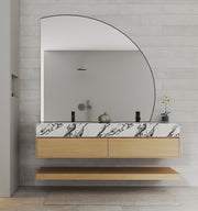 60” Smoked Oak Floating Double Sink Bathroom Vanity – Stone Top - VanitySmoked Oak NeoNova Decor