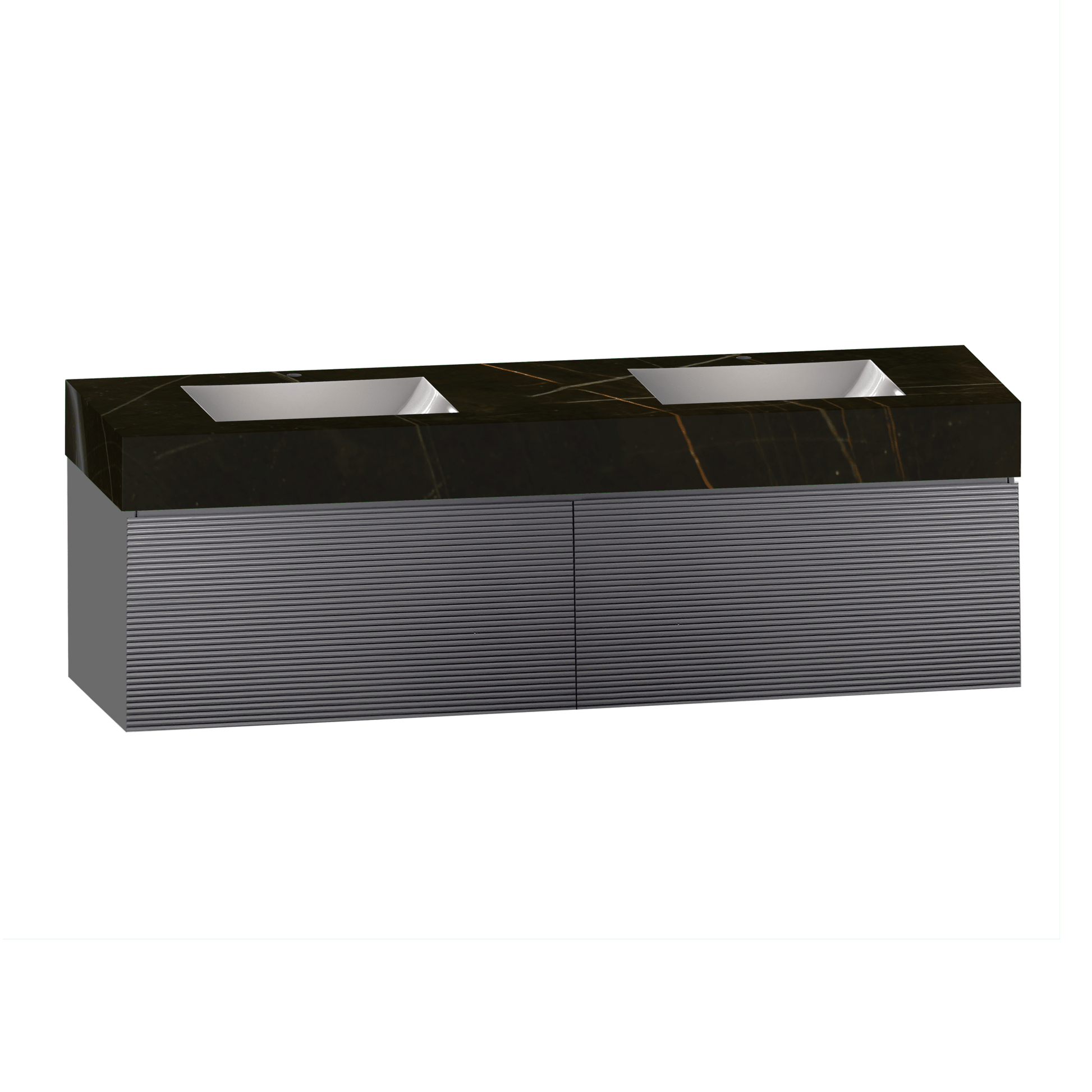 71'' Stone Top with Dark Gray Engineered Wood Floating Bathroom Vanity - Vanity71" x 22.5" NeoNova Decor