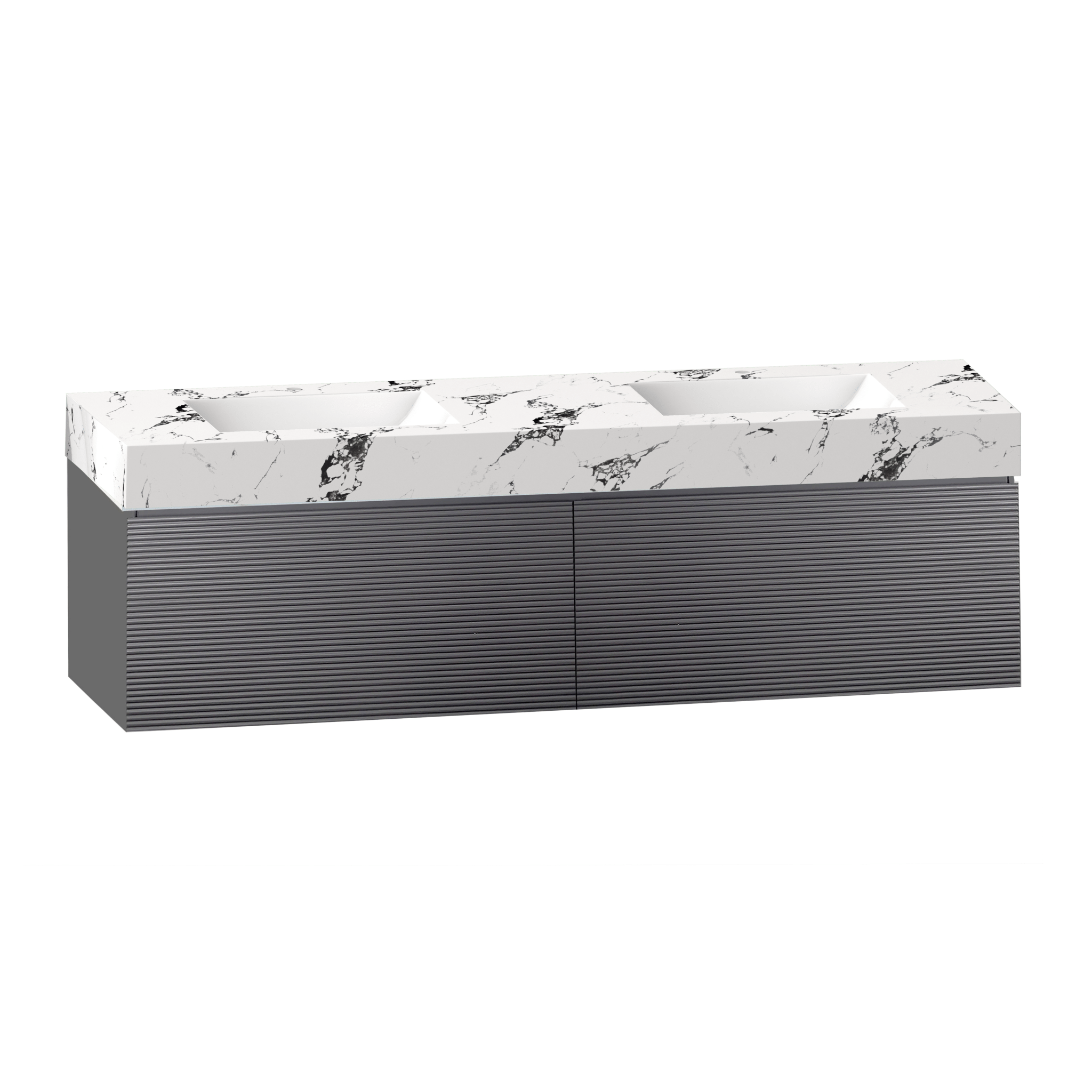 71'' Stone Top with Dark Gray Engineered Wood Floating Bathroom Vanity - Vanity71" x 22.5" NeoNova Decor
