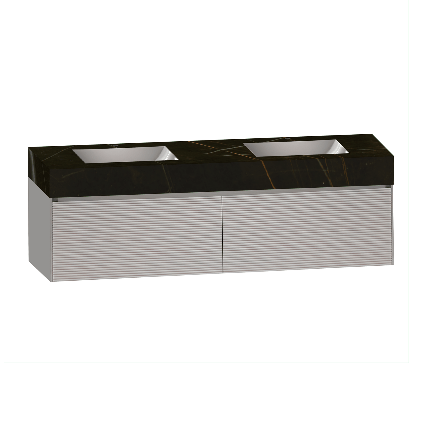 71'' Stone Top with Light Gray Engineered Wood Floating Bathroom Vanity - Vanity71" x 22.5" NeoNova Decor