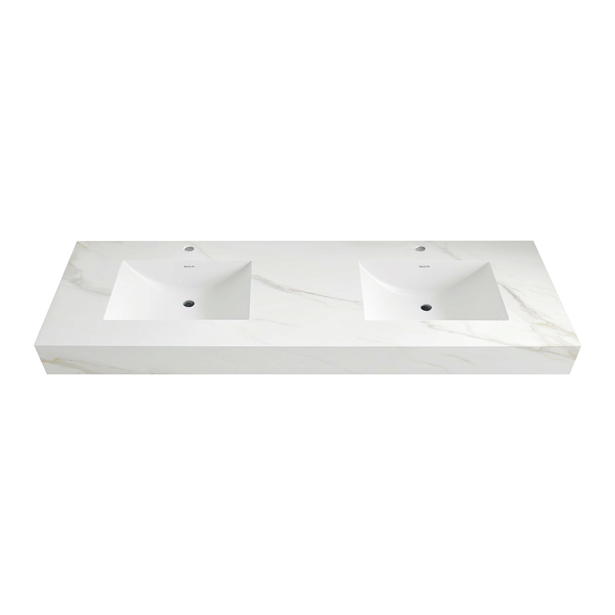 71"/60" Double sink sintered Stone Vanity Top - Various Colors - Calacatta Gold NeoNova Decor