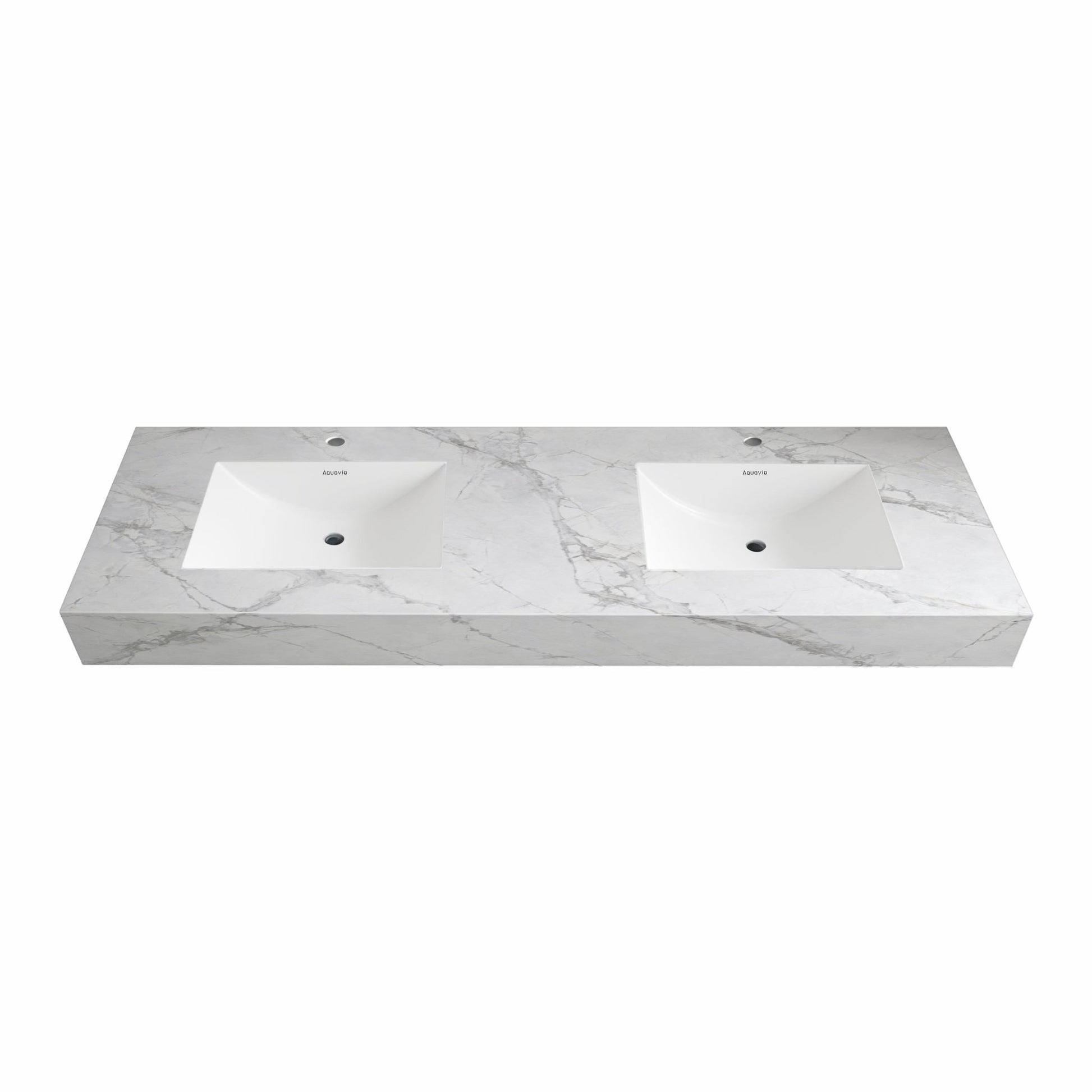 71"/60" Double sink sintered Stone Vanity Top - Various Colors - Ice Grey NeoNova Decor