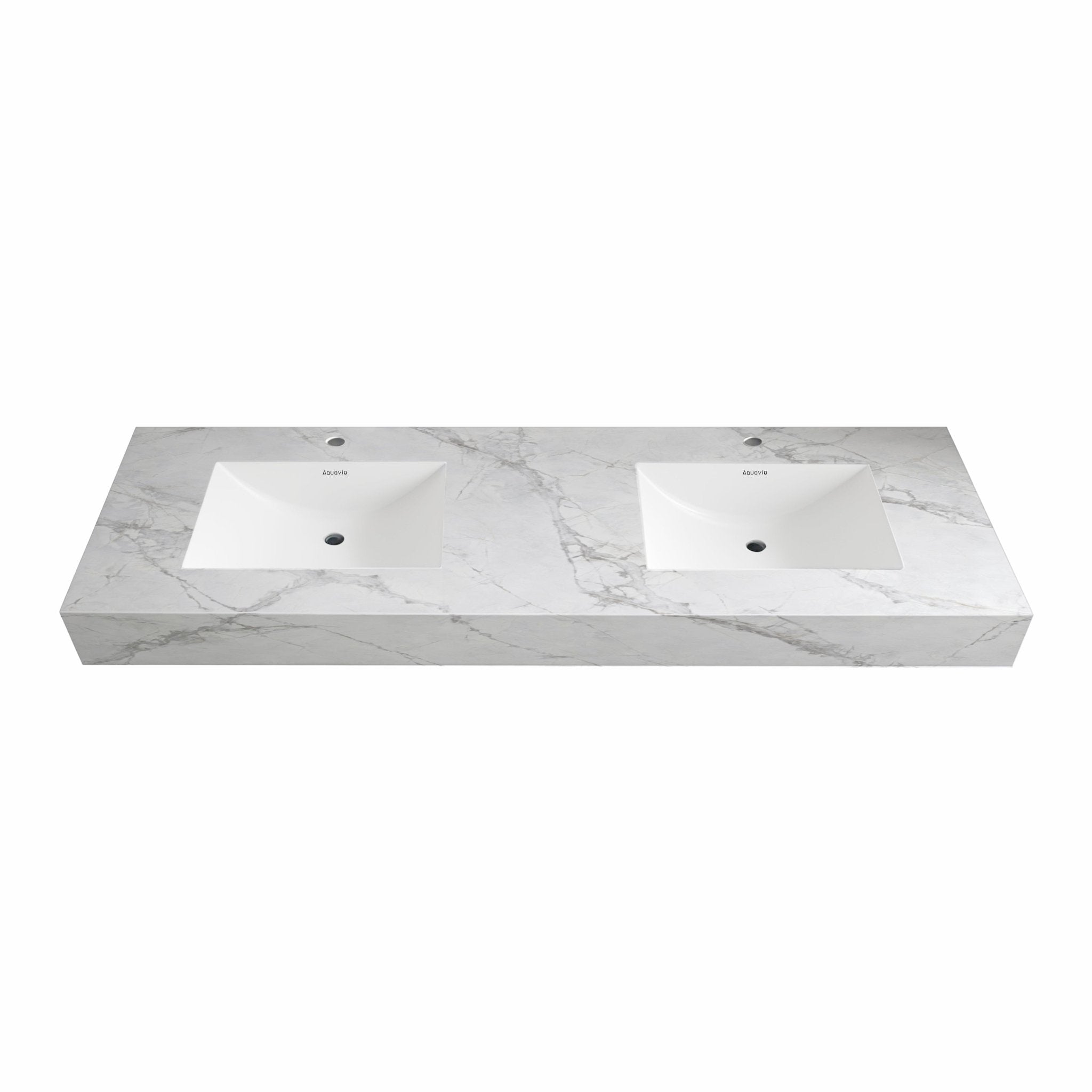 71"/60" Double sink sintered Stone Vanity Top - Various Colors - Ice Grey NeoNova Decor