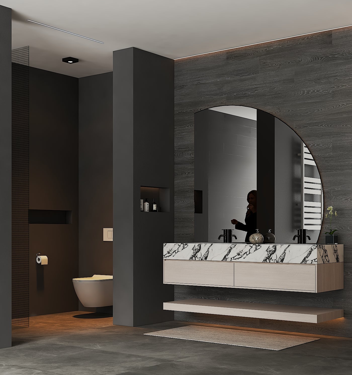 71'',60” Double Sink Stone Top with Hotel - Style Floating Bathroom Vanity - VanityAGHTQ NeoNova Decor